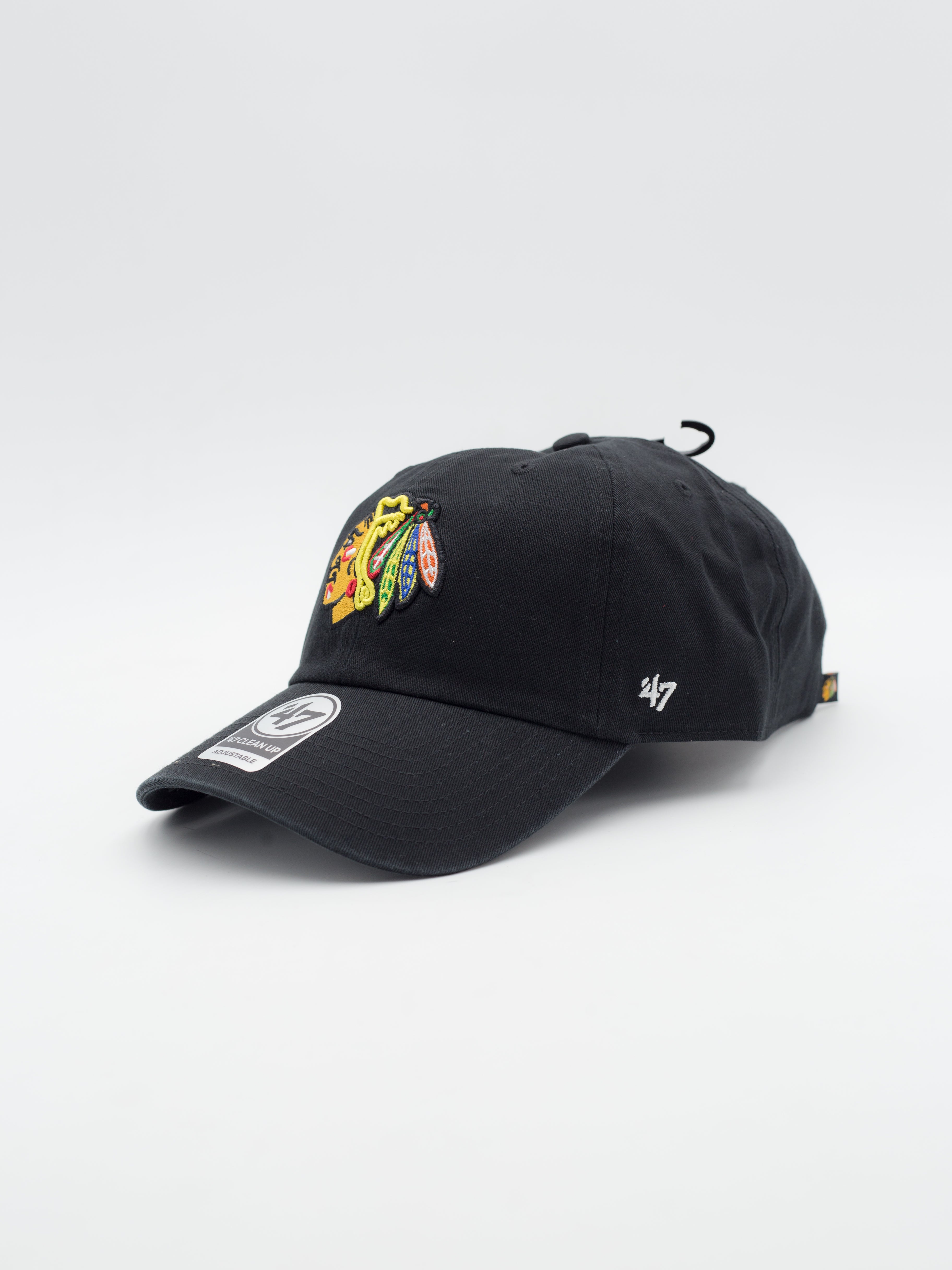 CLEAN UP Chicago Blackhawks Dad Hat Black