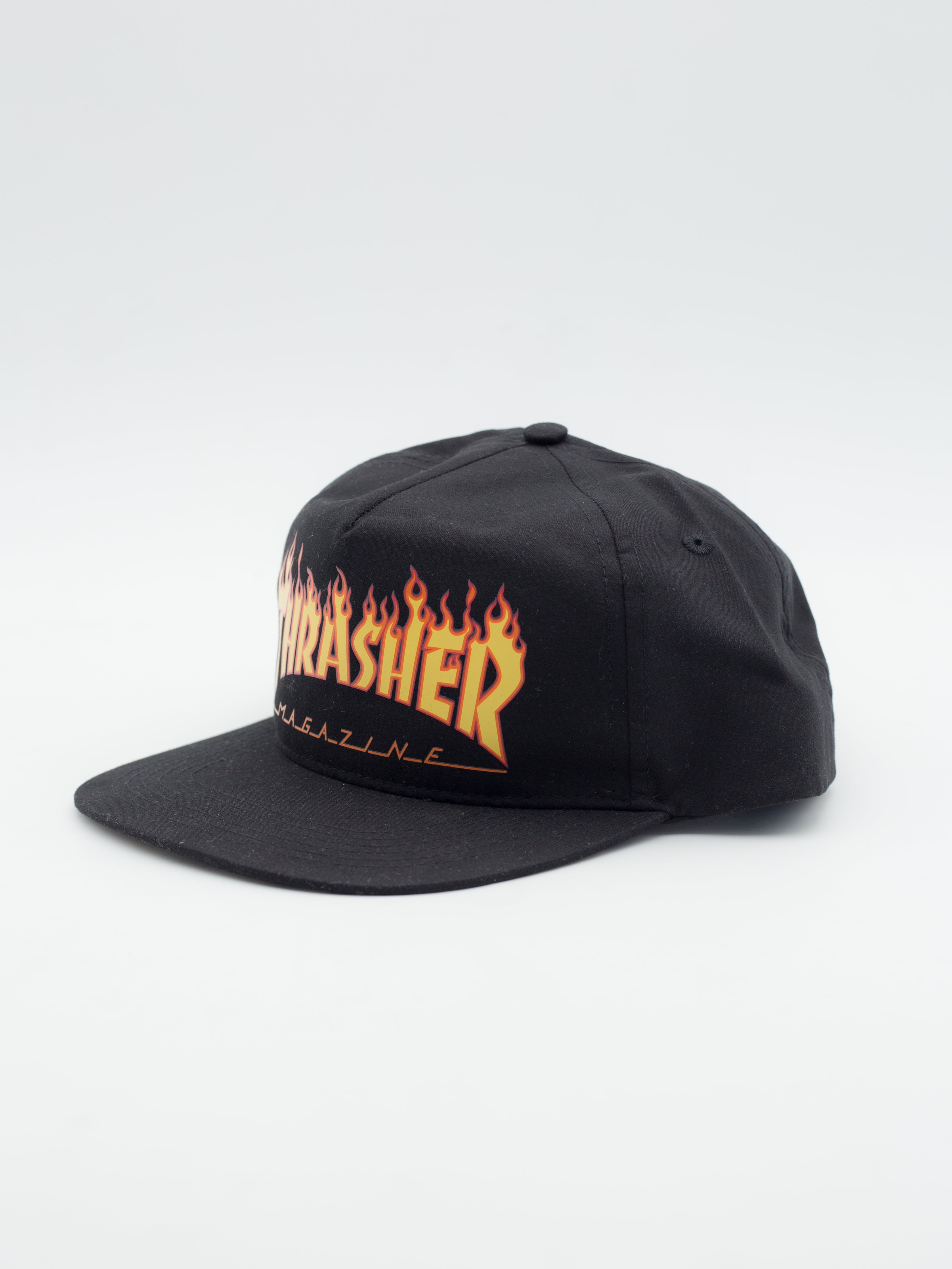 Flame Snapback Black