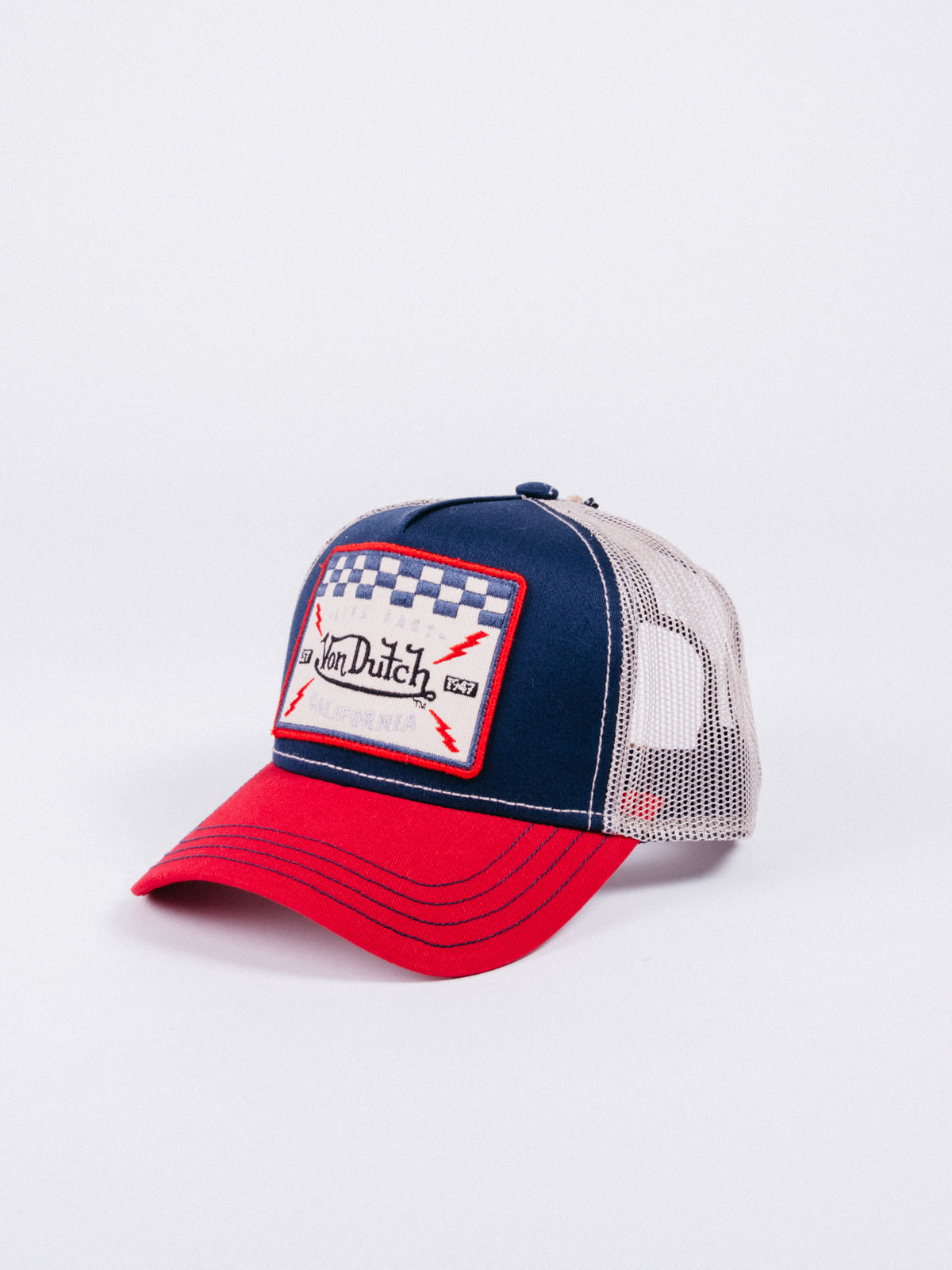 Square16 Trucker Blue/Red/Beige