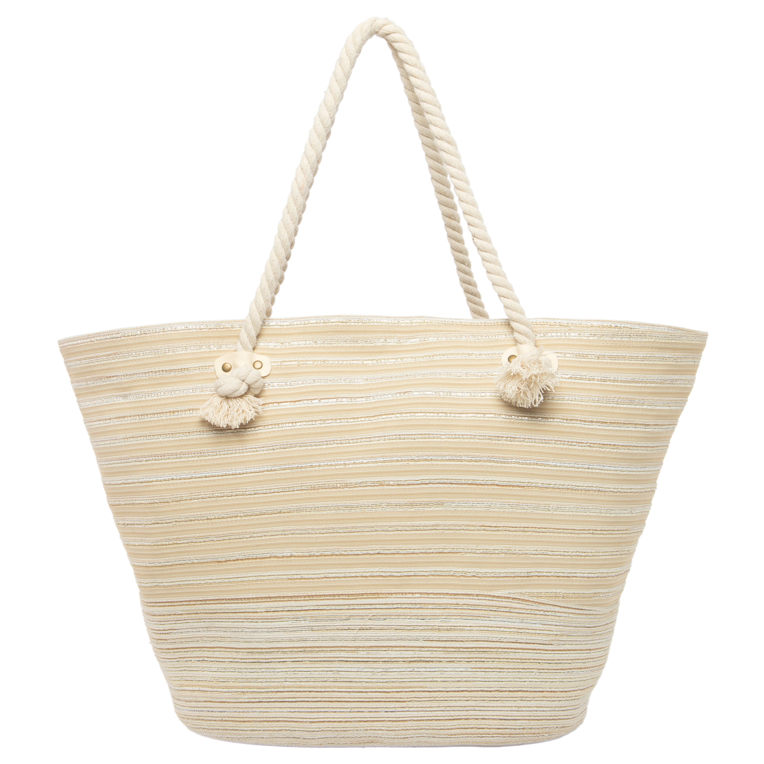 Renia - Multi Striped Ribbon Braided Tote