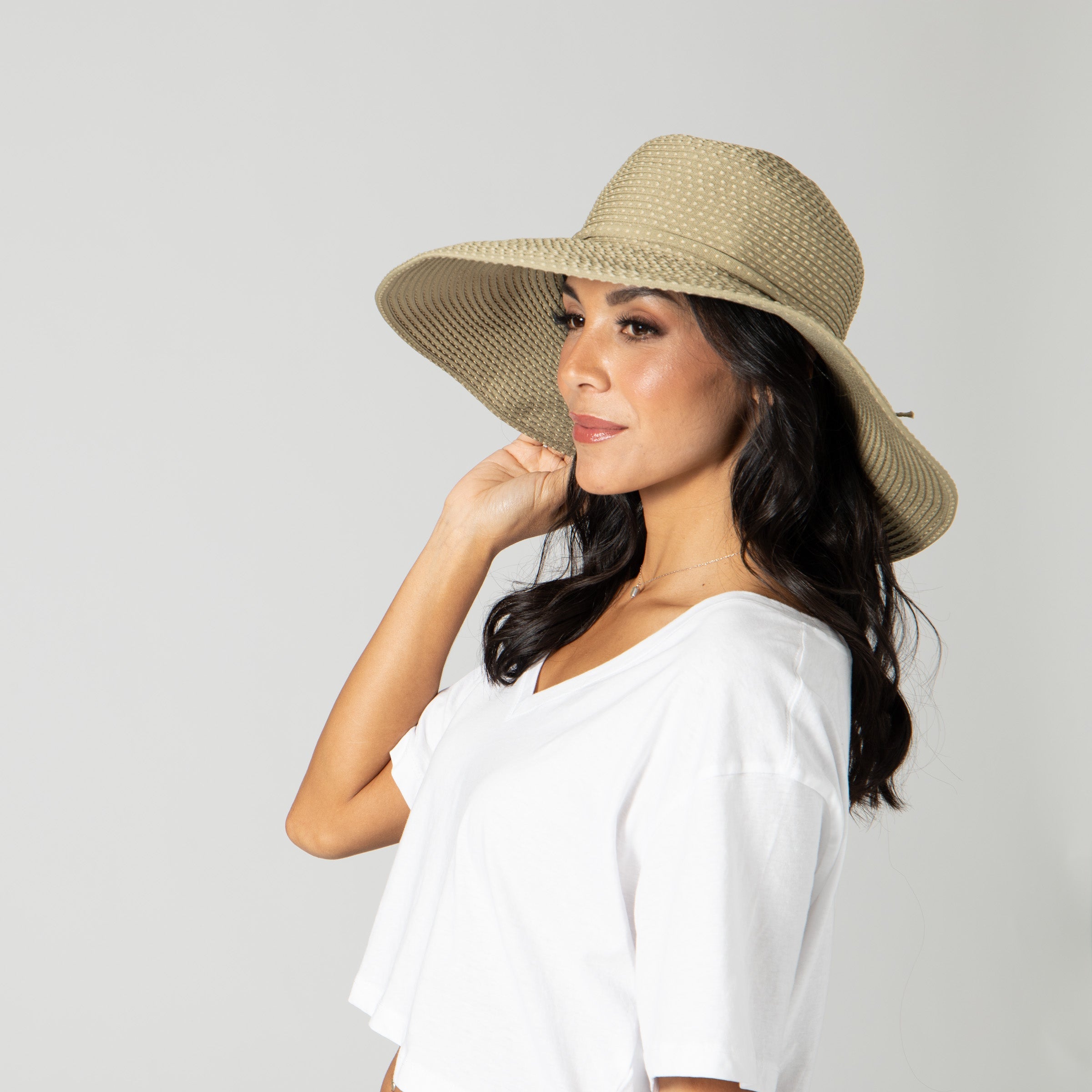 Women's Ribbon Braid Hat with Ticking 14 Women's Ribbon Braid Hat with Ticking