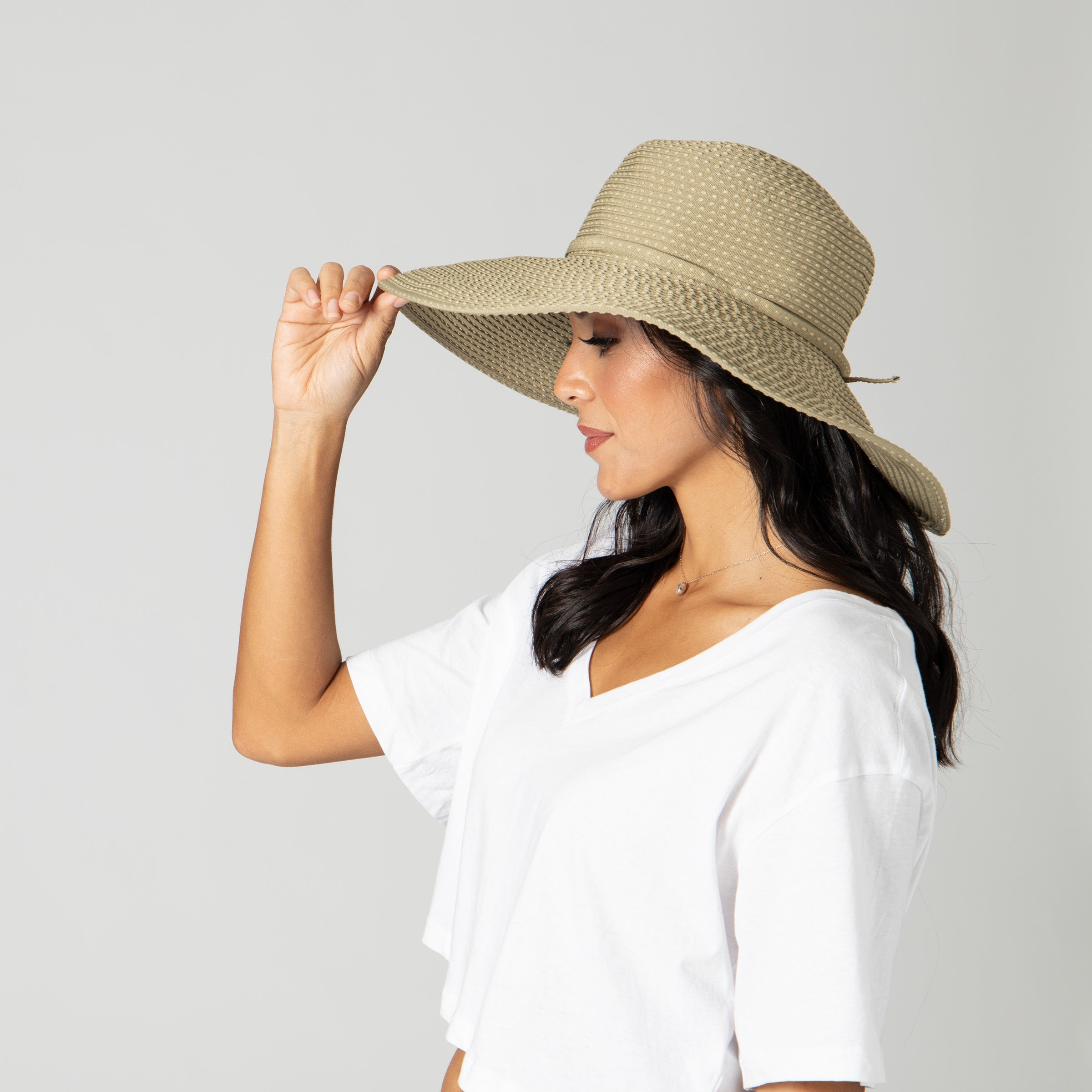Women's Ribbon Braid Hat with Ticking 17 Women's Ribbon Braid Hat with Ticking
