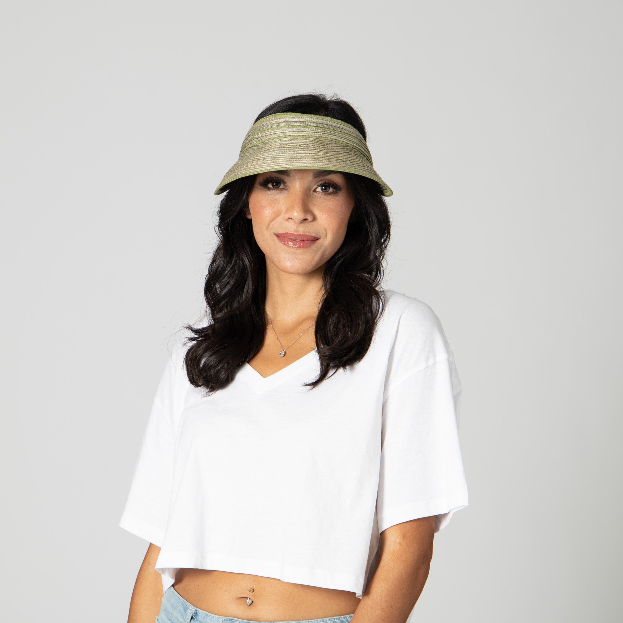 Women's Mixed Braid Visor with Velcro Strap 11 Women's Mixed Braid Visor with Velcro Strap