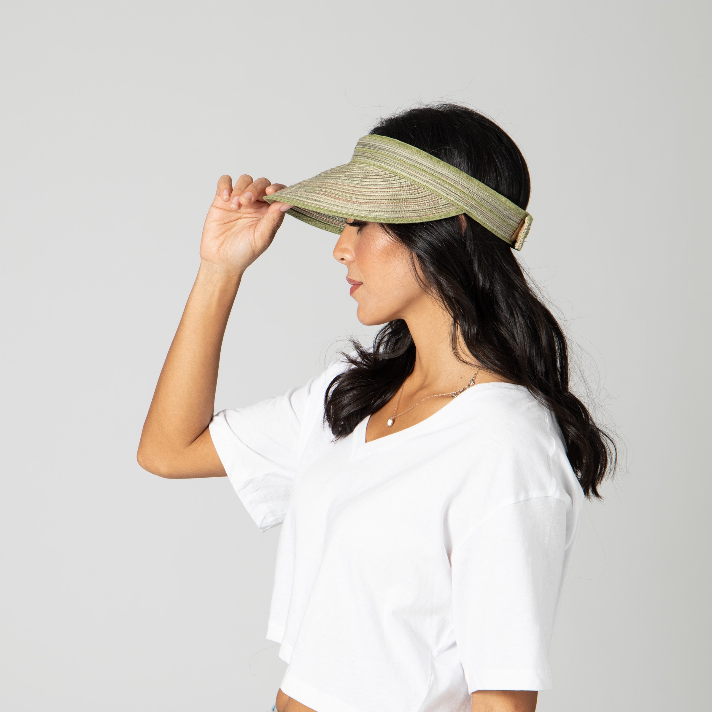 Women's Mixed Braid Visor with Velcro Strap 12 Women's Mixed Braid Visor with Velcro Strap