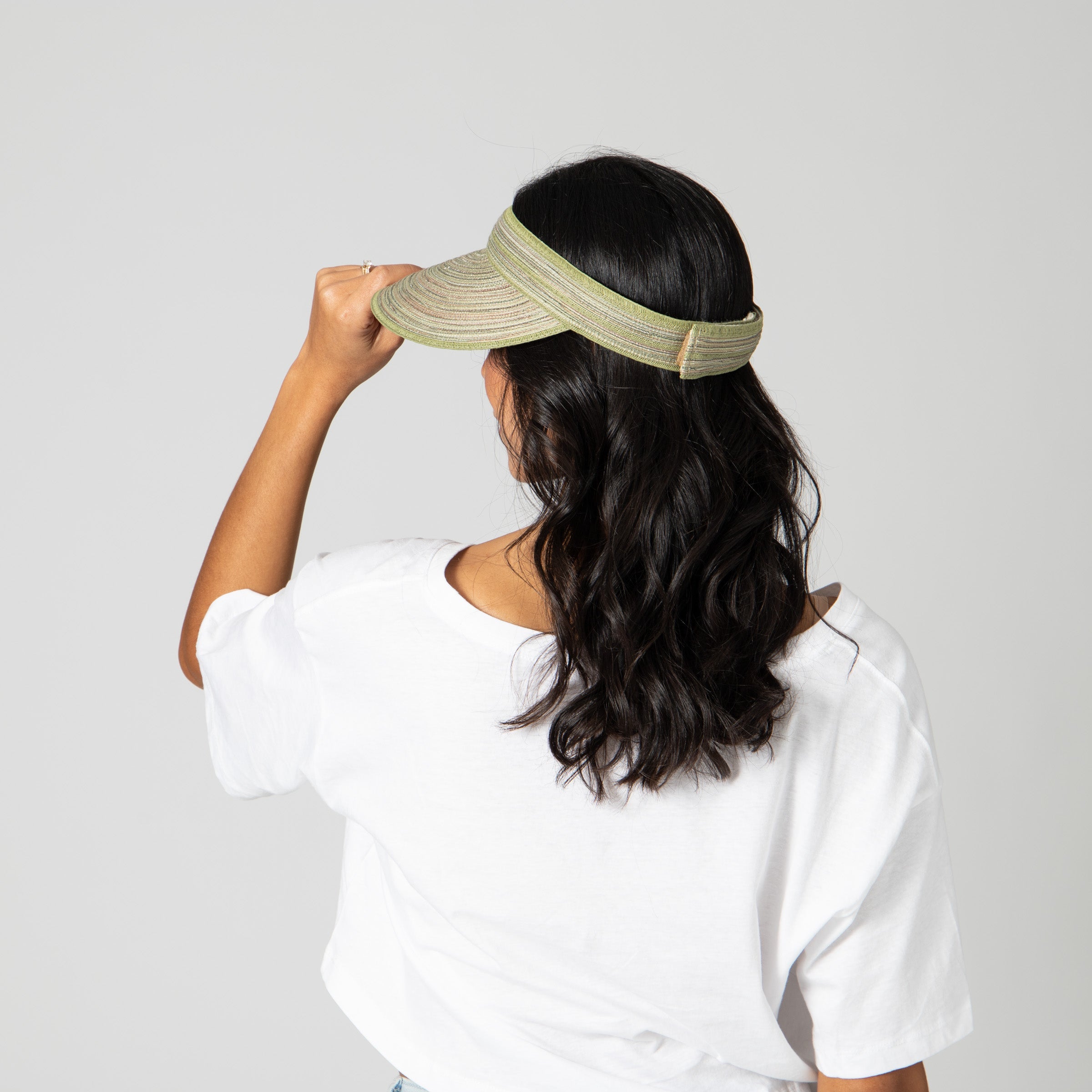 Women's Mixed Braid Visor with Velcro Strap 13 Women's Mixed Braid Visor with Velcro Strap