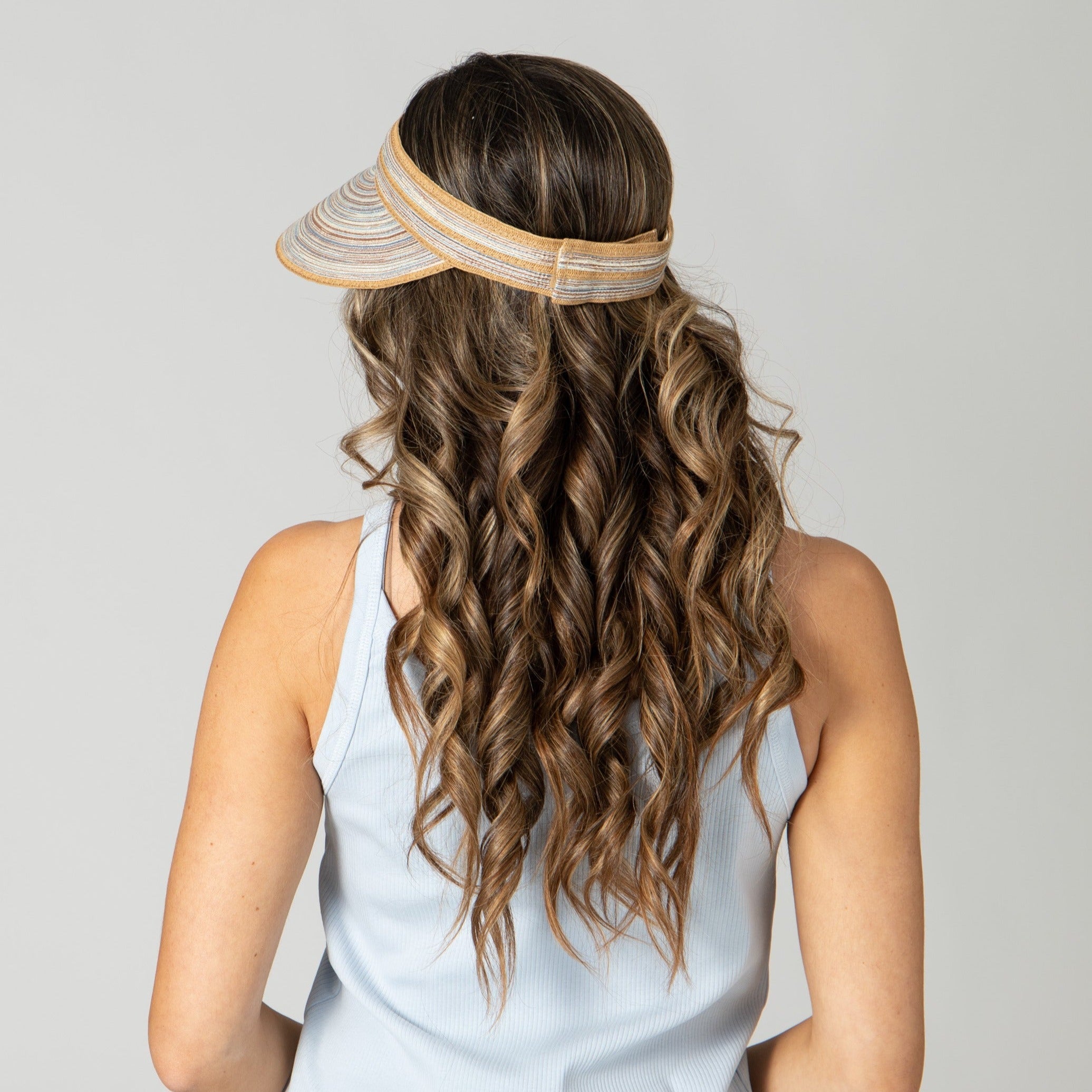 Women's Mixed Braid Visor with Velcro Strap 20 Women's Mixed Braid Visor with Velcro Strap