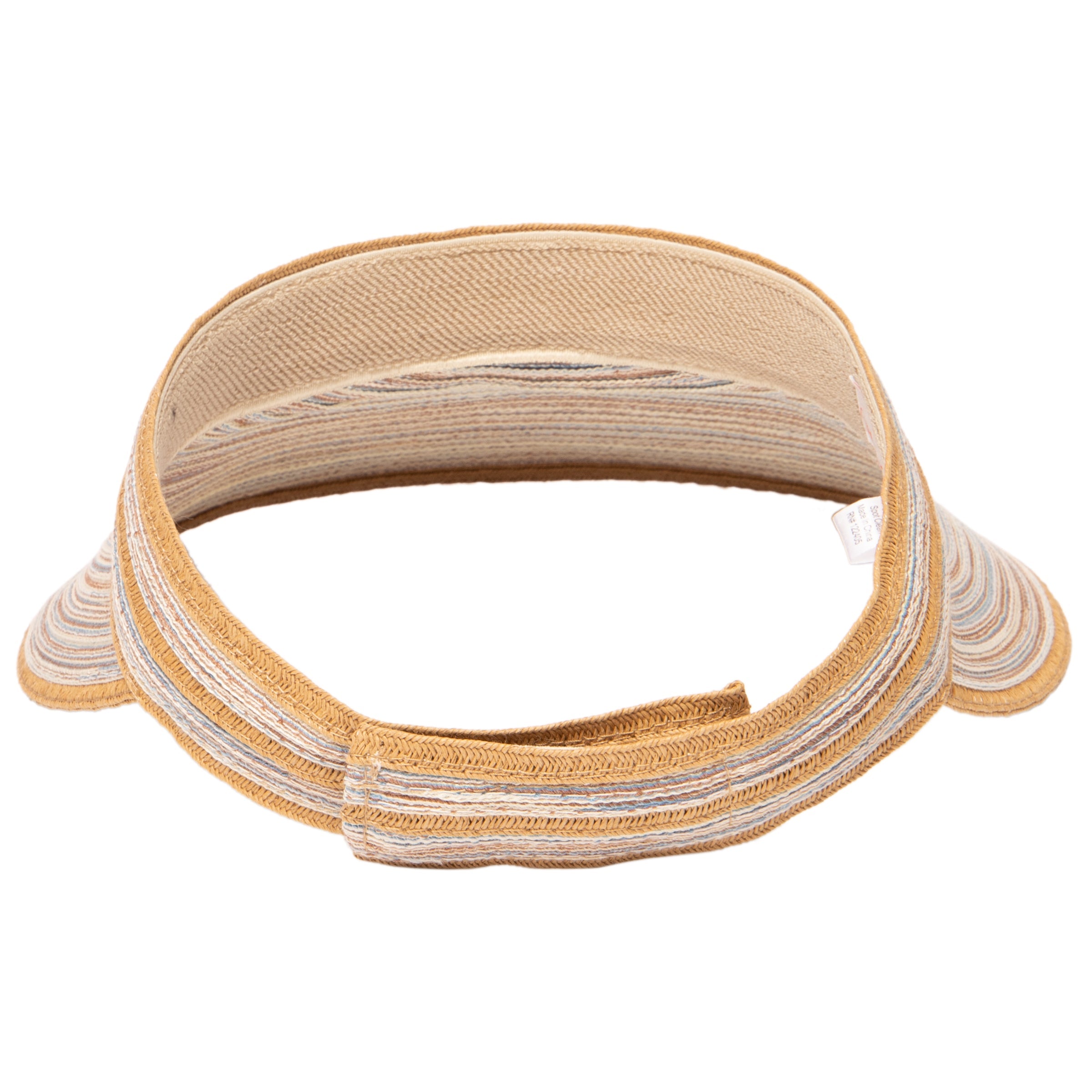 Women's Mixed Braid Visor with Velcro Strap 24 Women's Mixed Braid Visor with Velcro Strap