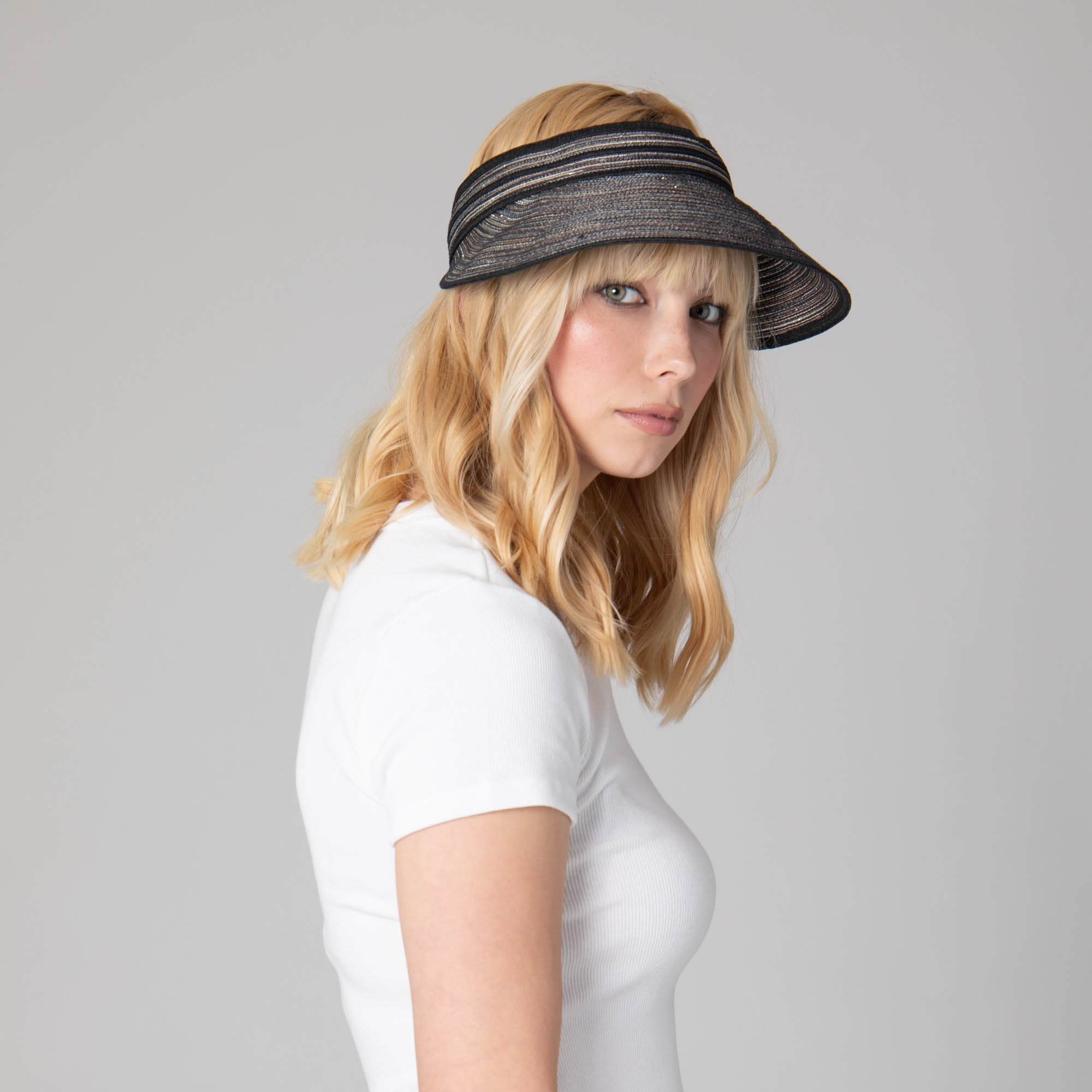 Women's Mixed Braid Visor with Velcro Strap 27 Women's Mixed Braid Visor with Velcro Strap