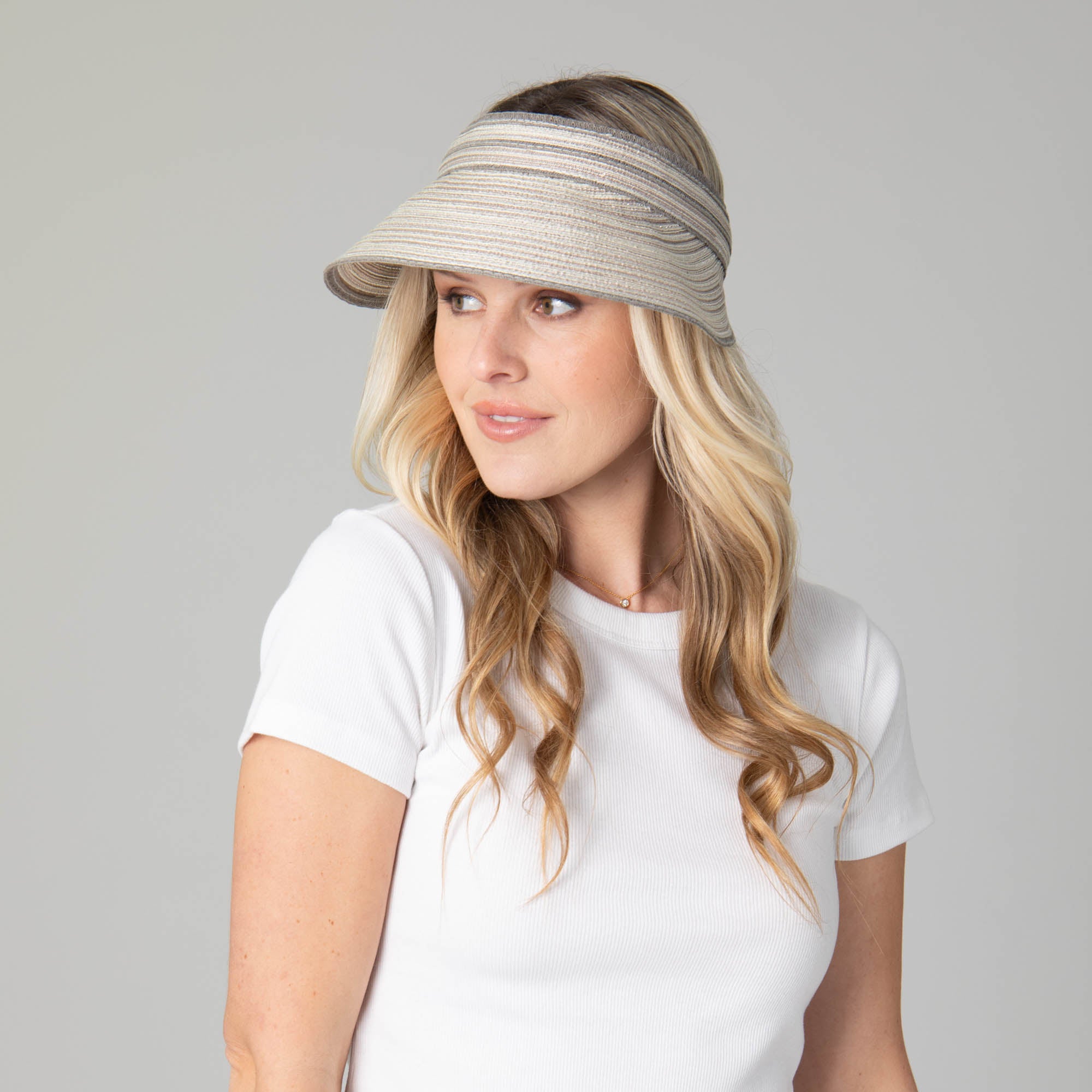 Women's Mixed Braid Visor with Velcro Strap 39 Women's Mixed Braid Visor with Velcro Strap