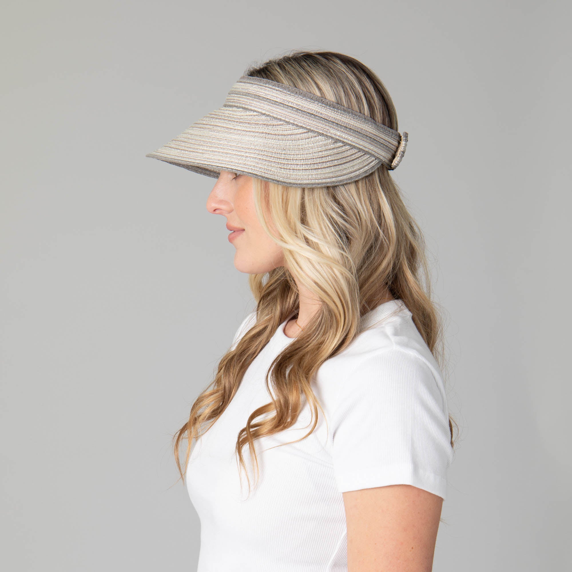 Women's Mixed Braid Visor with Velcro Strap 41 Women's Mixed Braid Visor with Velcro Strap