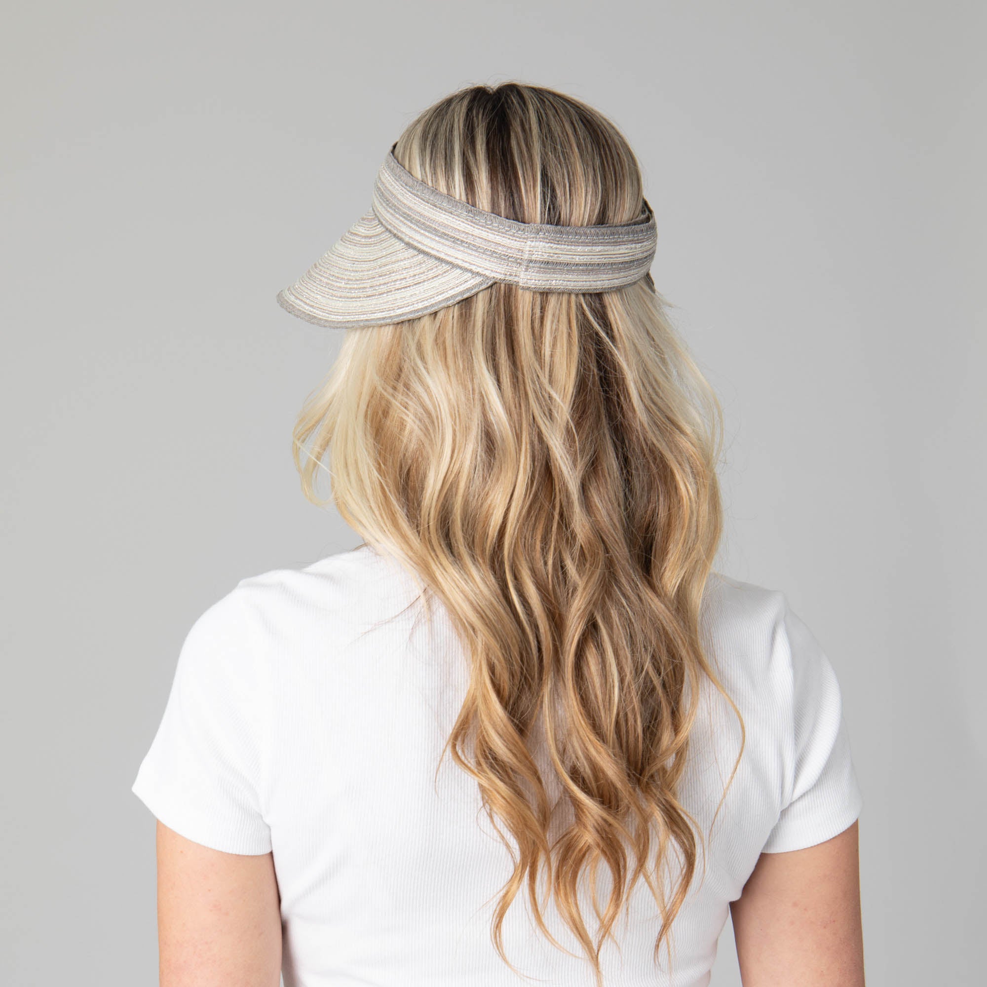 Women's Mixed Braid Visor with Velcro Strap 42 Women's Mixed Braid Visor with Velcro Strap