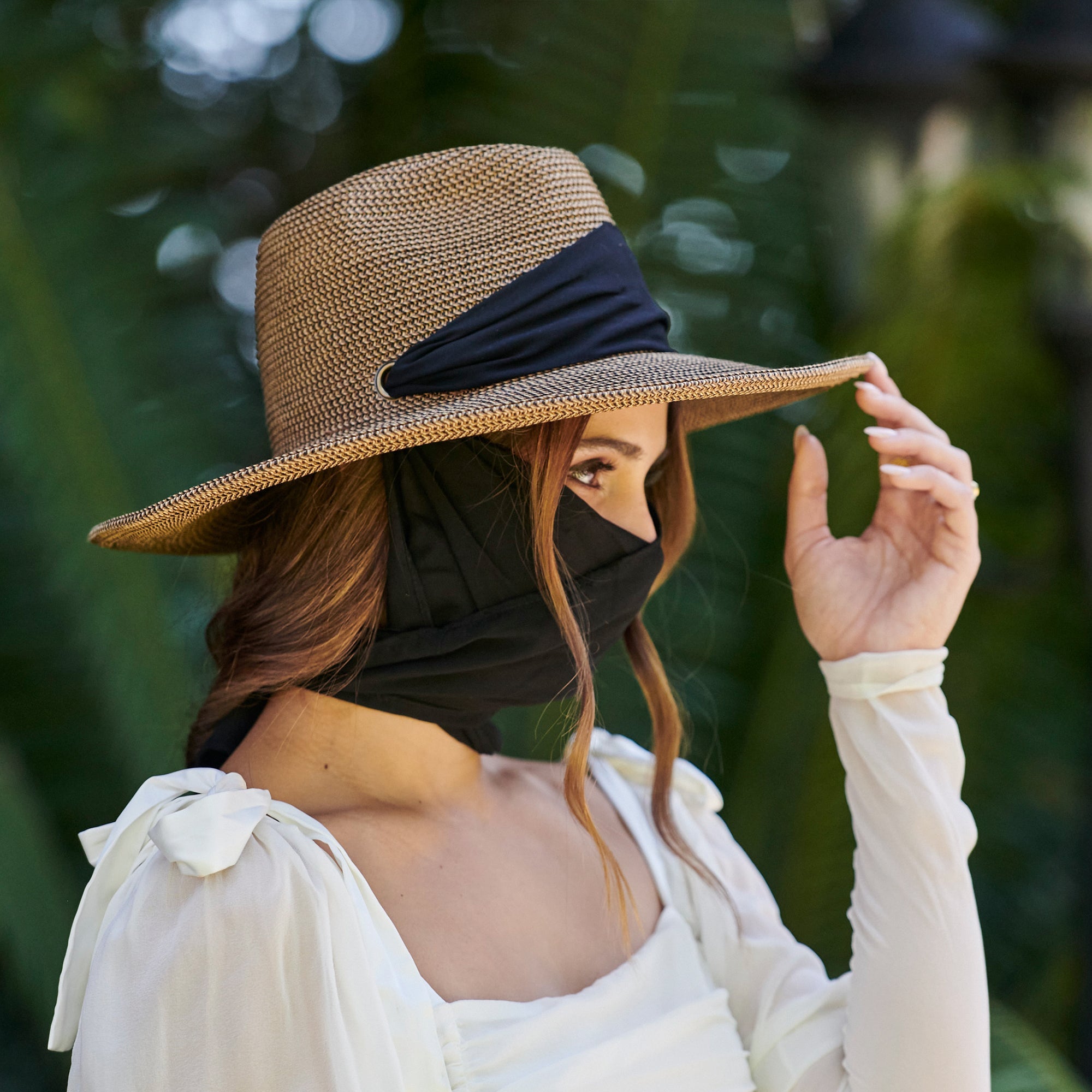 Women's Ultrabraid Fedora With Facial Scarf Wrap 4 Women's Ultrabraid Fedora With Facial Scarf Wrap