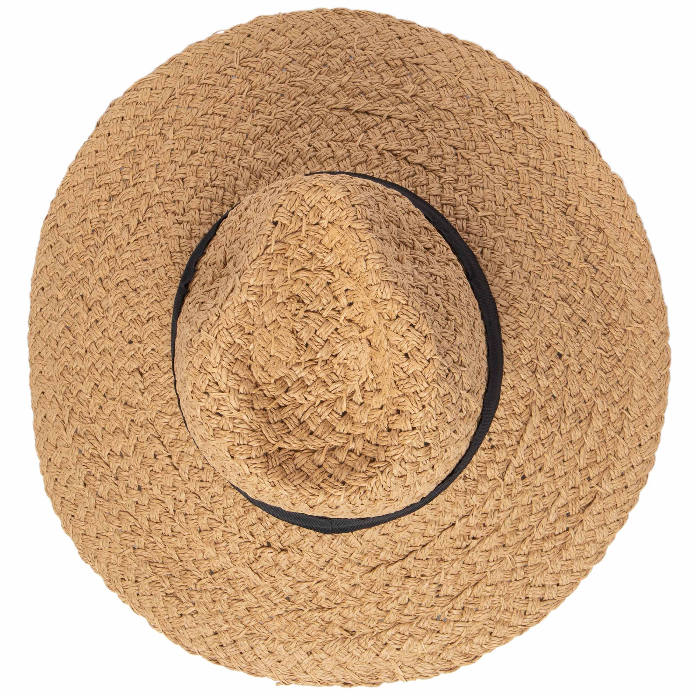 Women's Woven Paper Wide Brim Fedora With Grosgrain 6 Women's Woven Paper Wide Brim Fedora With Grosgrain