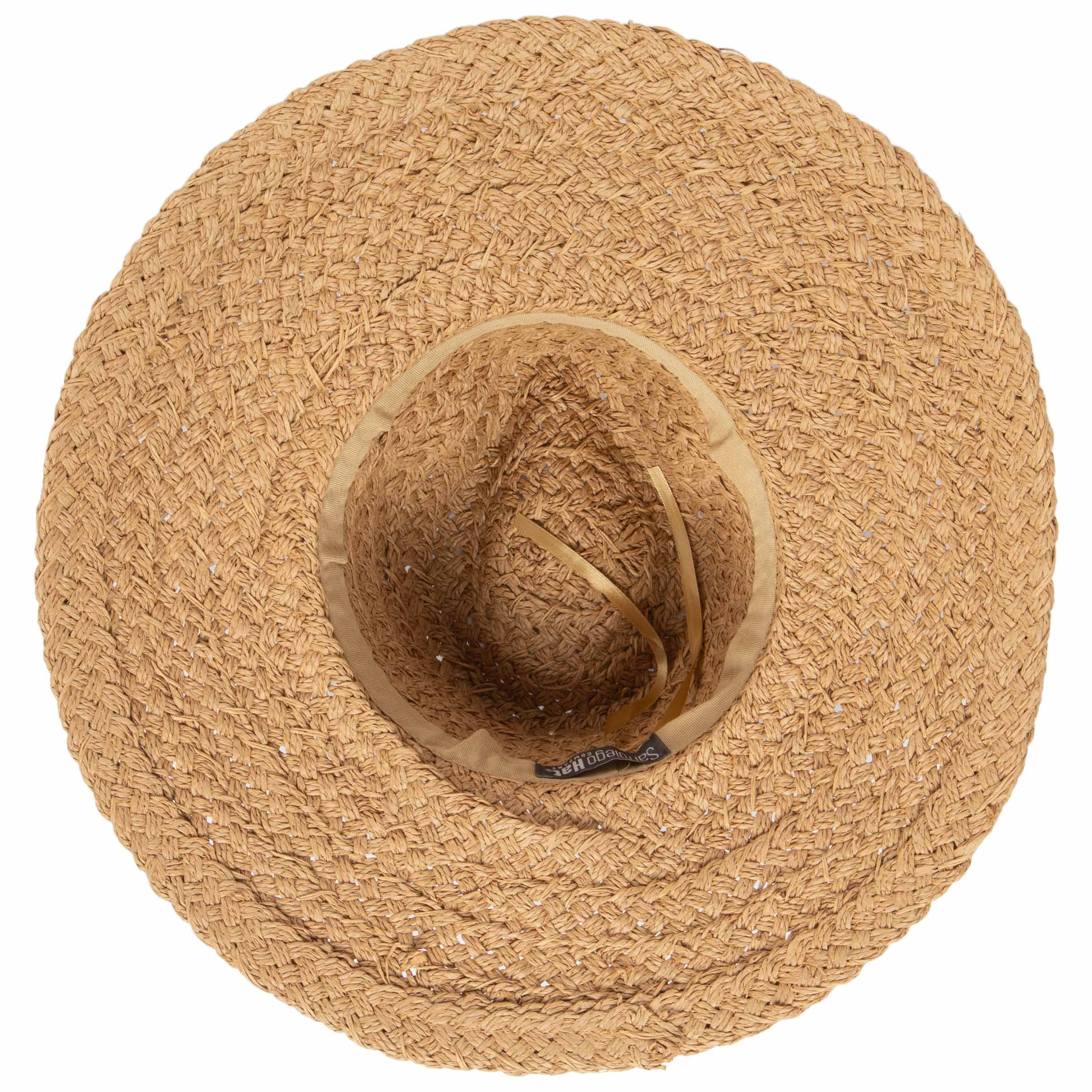 Women's Woven Paper Wide Brim Fedora With Grosgrain 7 Women's Woven Paper Wide Brim Fedora With Grosgrain