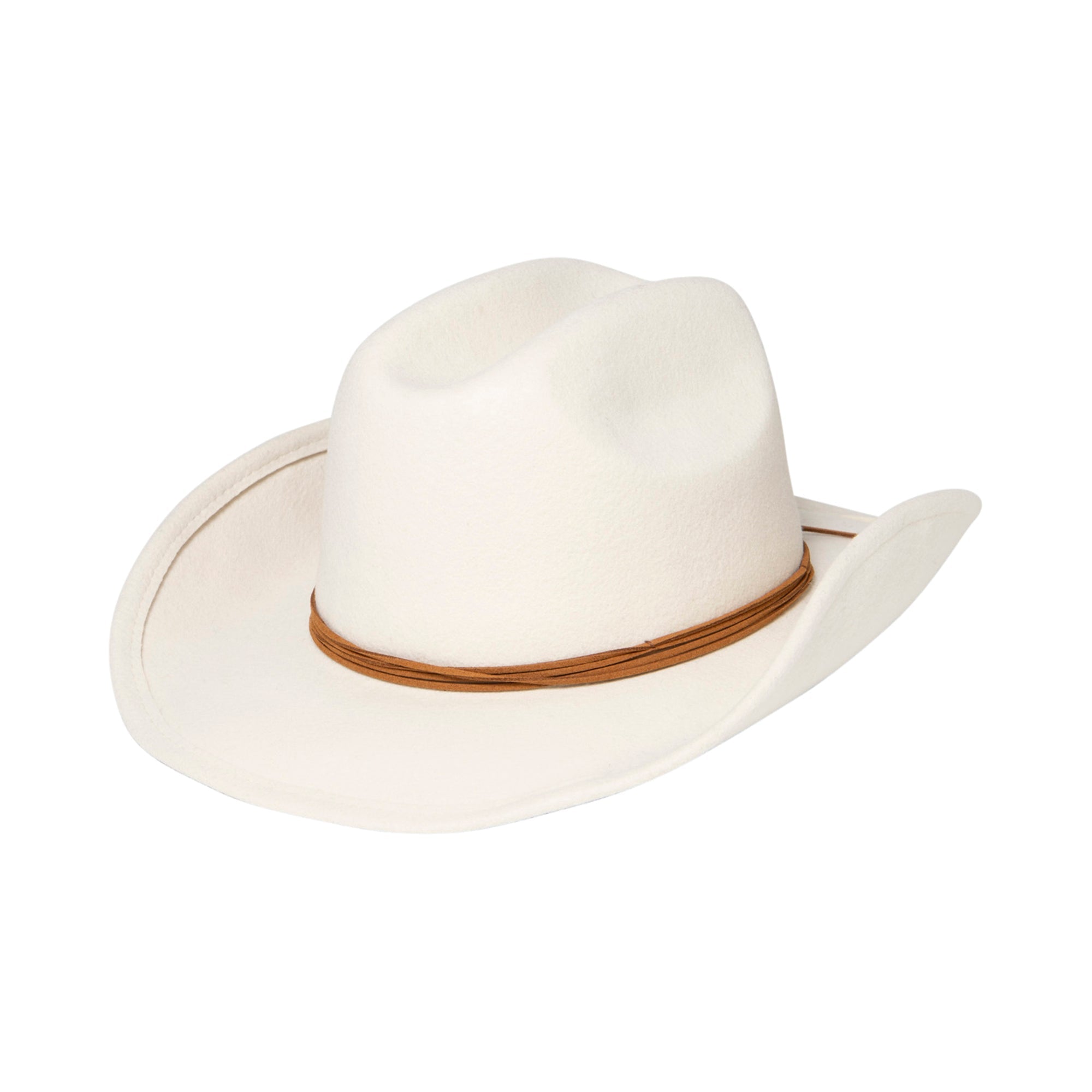 Women's Felt Cowboy Hat w/Twisted Faux Leather Band