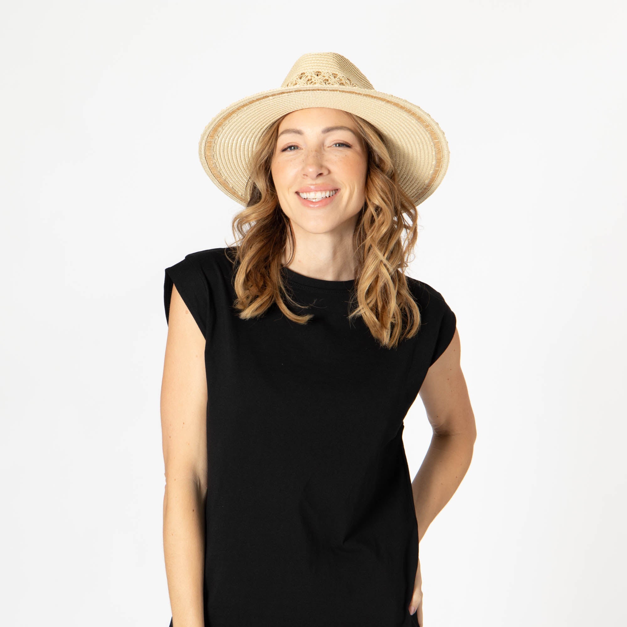 Blanca - Ultrabraid Fedora with Seashell Trim 9 Blanca - Ultrabraid Fedora with Seashell Trim