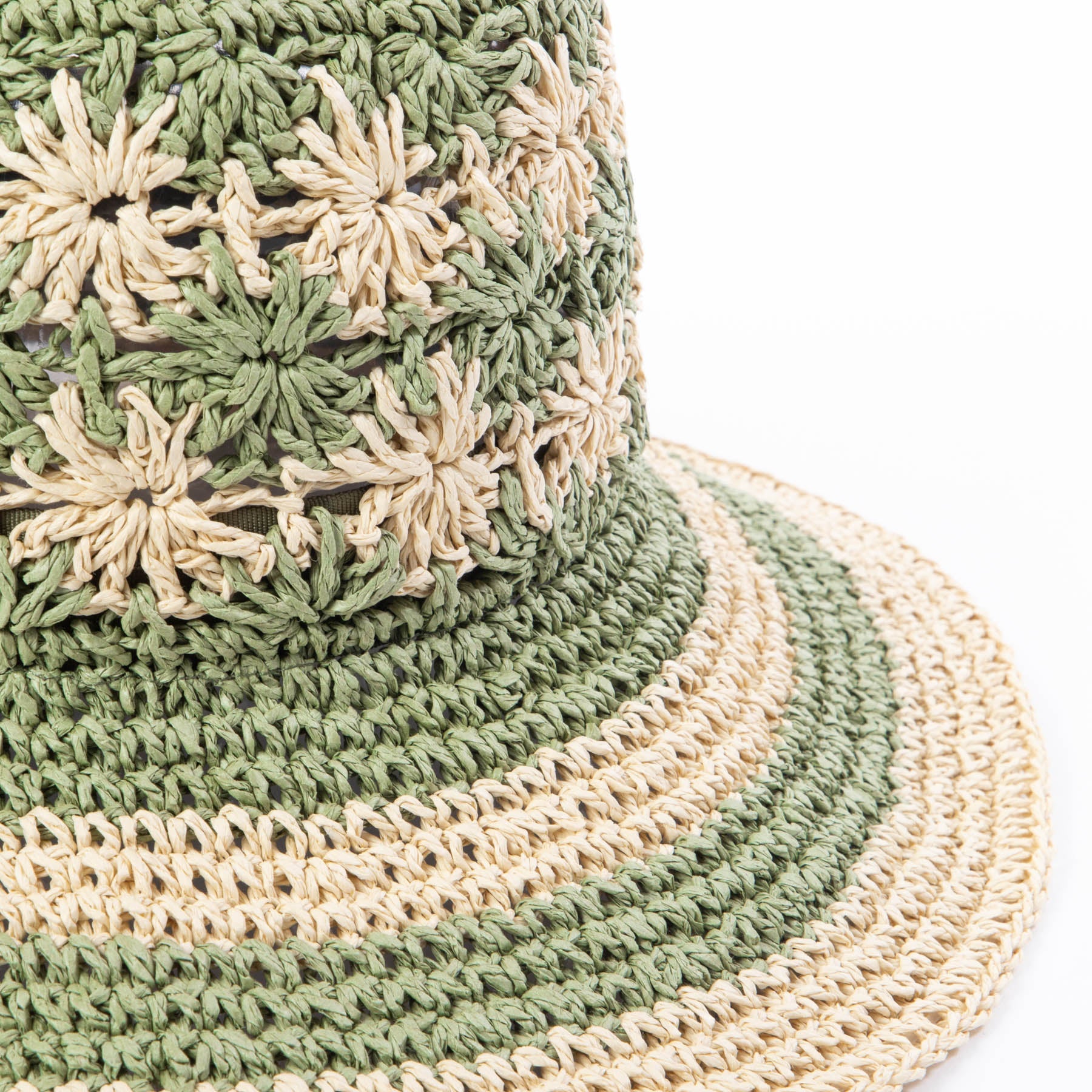 Women's Striped & Floral Crochet Bucket Hat 12 Women's Striped & Floral Crochet Bucket Hat
