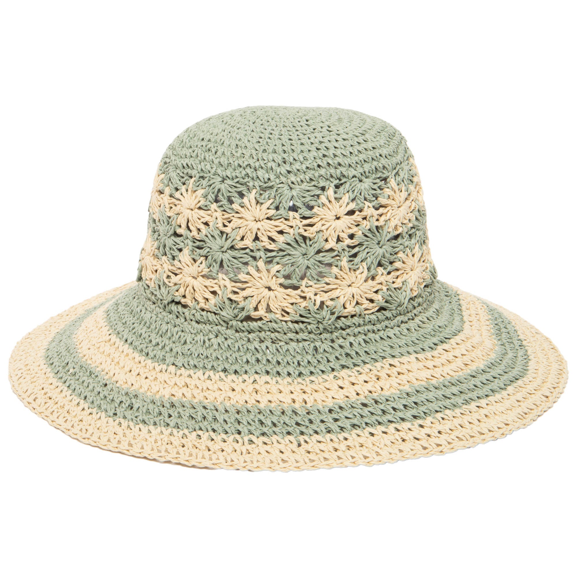 Women's Striped & Floral Crochet Bucket Hat 16 Women's Striped & Floral Crochet Bucket Hat
