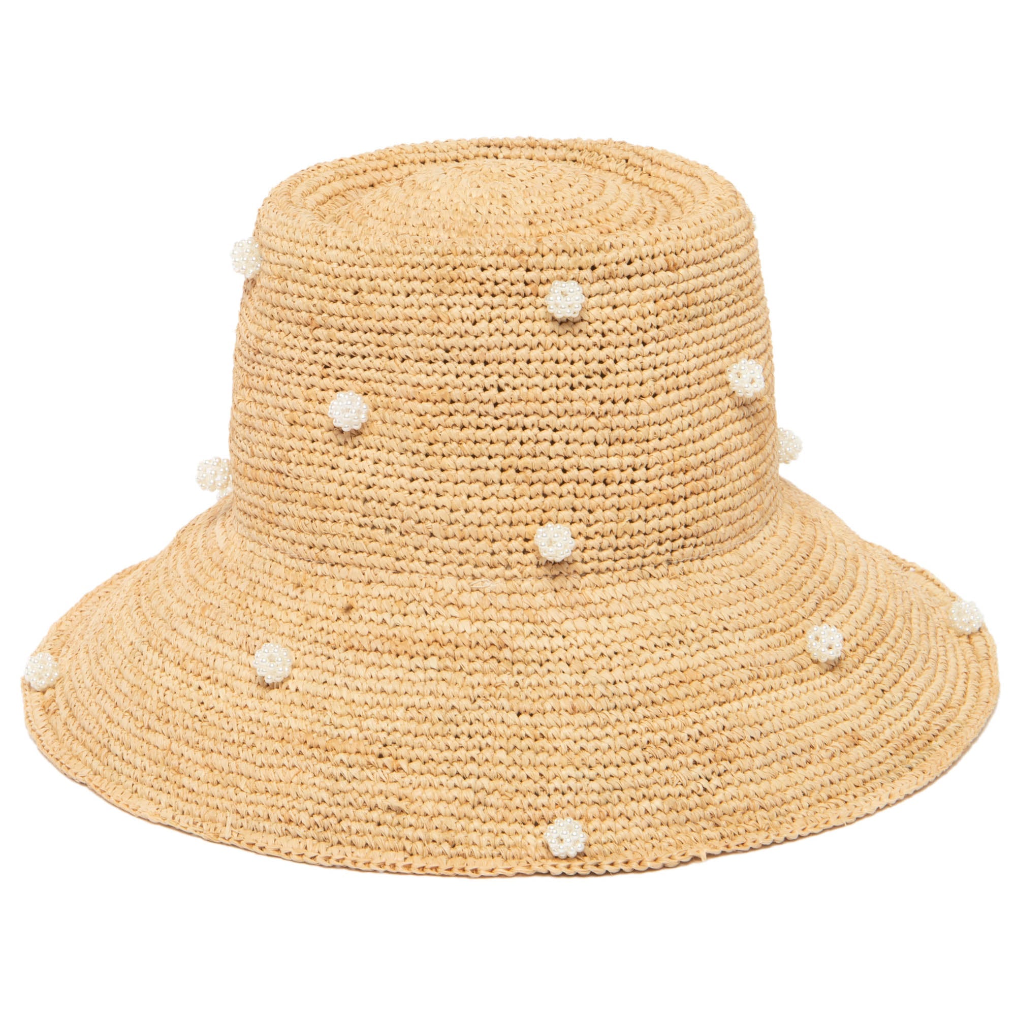 Perla - Crochet Raffia Bell Bucket Hat