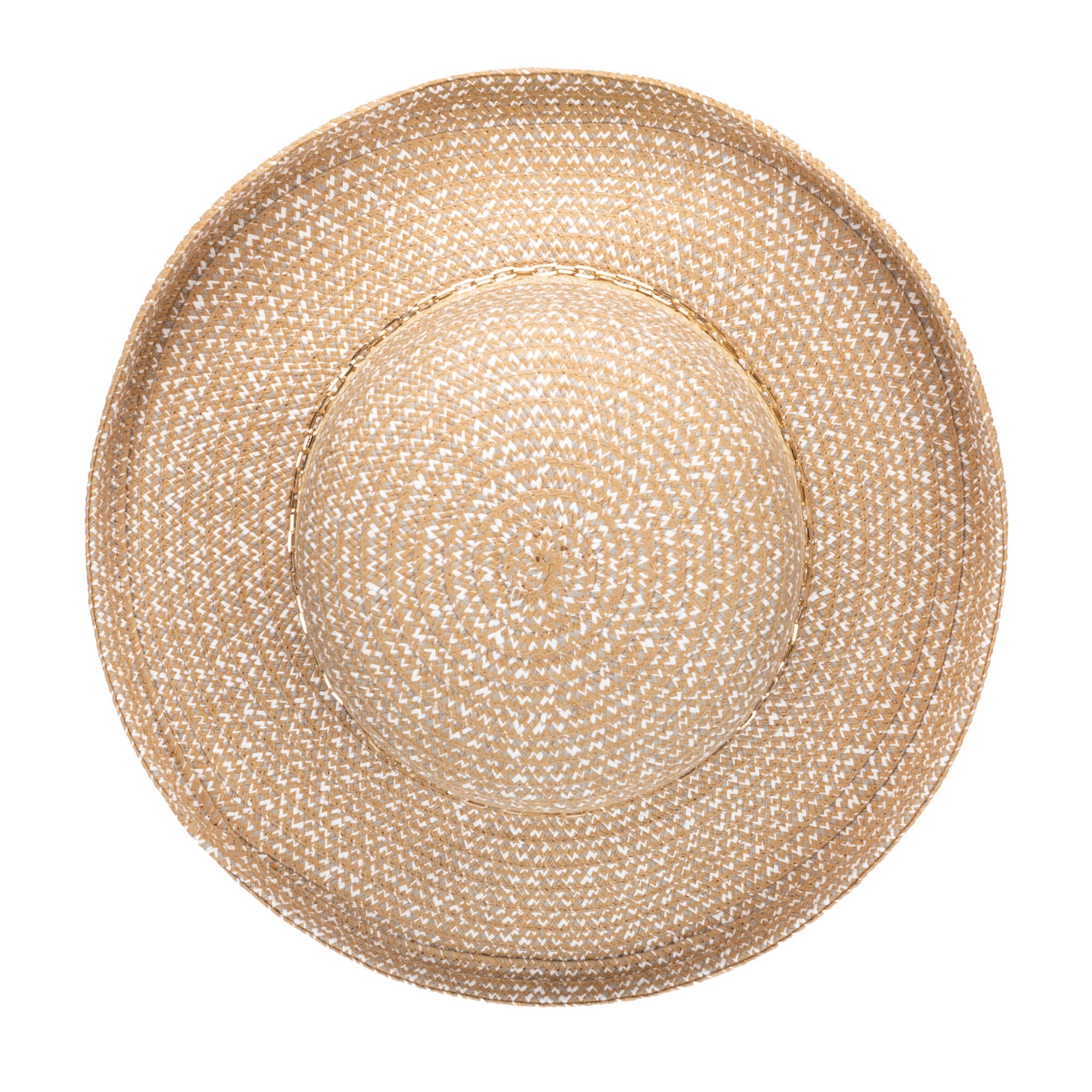 Cora - Women's Ultrabraid Turned Up Kettle Brim with Gold Chain Trim 11 Cora - Women's Ultrabraid Turned Up Kettle Brim with Gold Chain Trim