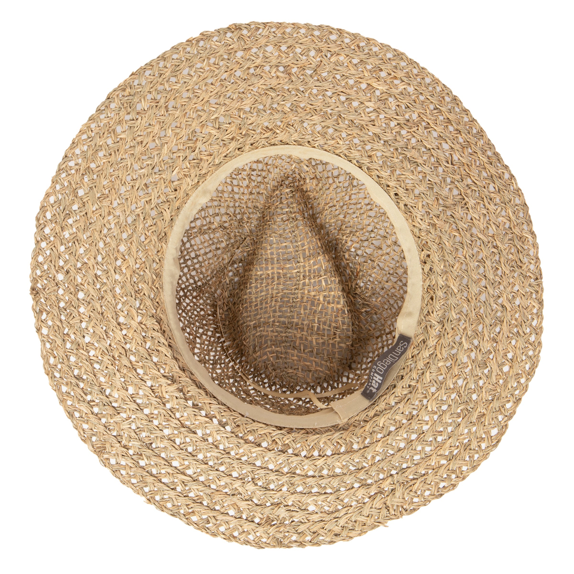 Women's Seagrass Fedora With Gold Plated Shell Band 7 Women's Seagrass Fedora With Gold Plated Shell Band