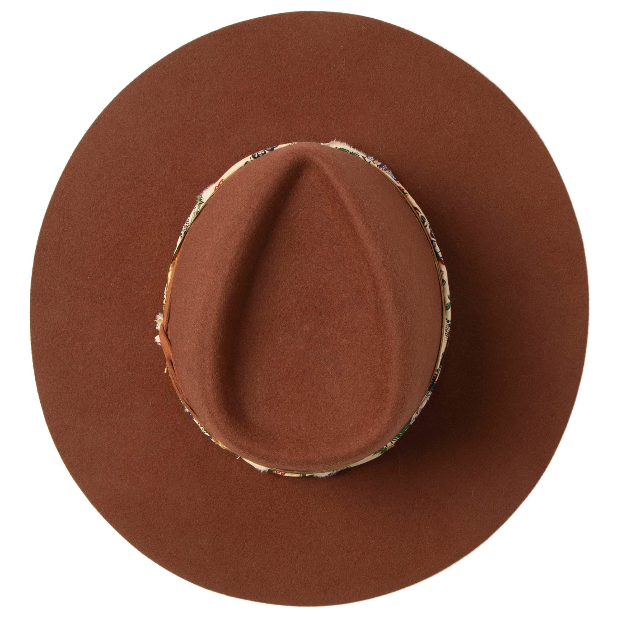 Farrah - Stiff Brim Fedora with Patterned Fabric Band 10 Farrah - Stiff Brim Fedora with Patterned Fabric Band