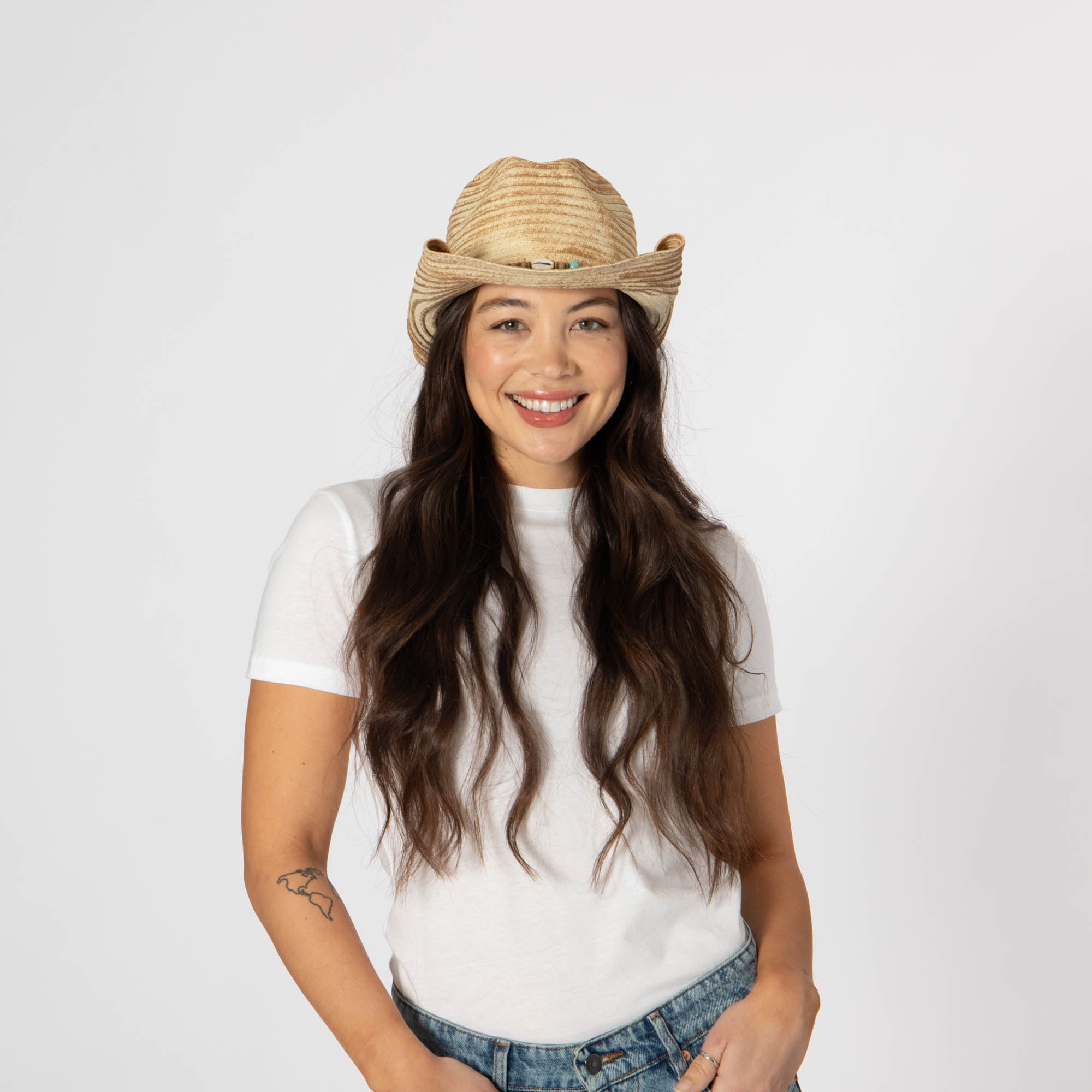 Elena - Cowboy with Rolled Wire Brim Edges 3 Elena - Cowboy with Rolled Wire Brim Edges