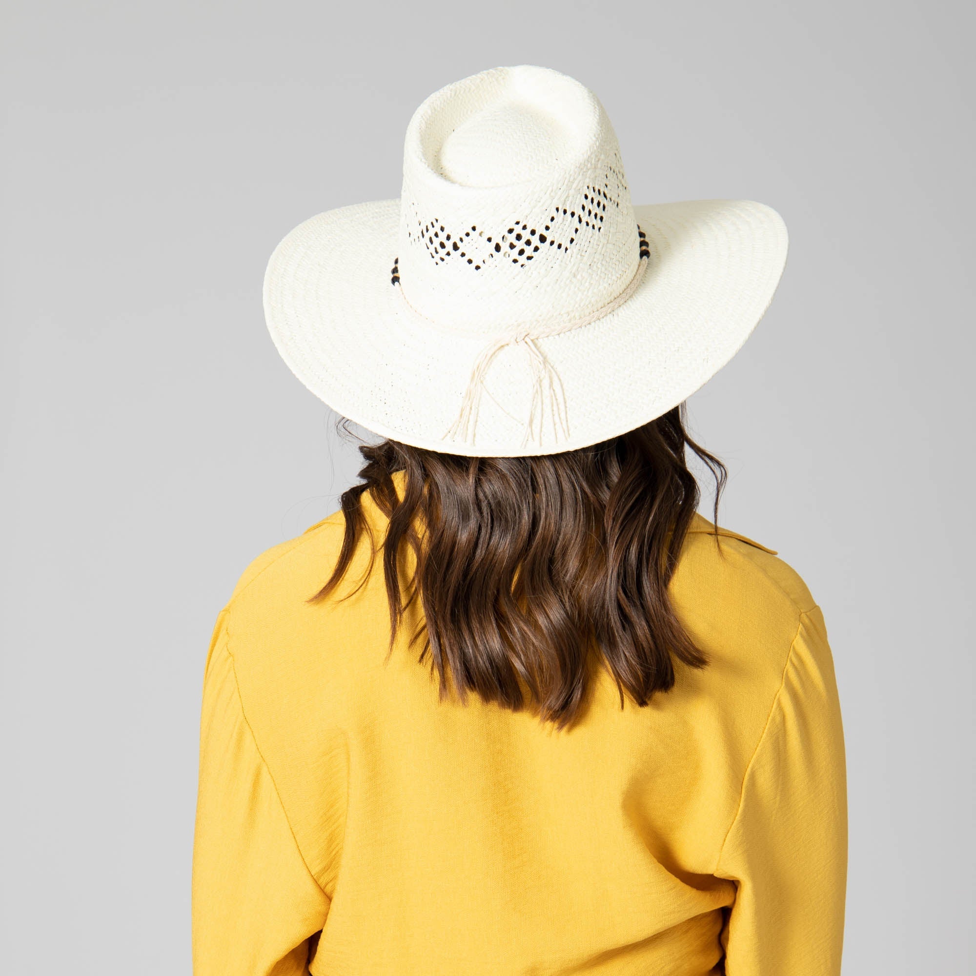 Anytime - Woven Paper Fedora With Beaded Band 11 Anytime - Woven Paper Fedora With Beaded Band