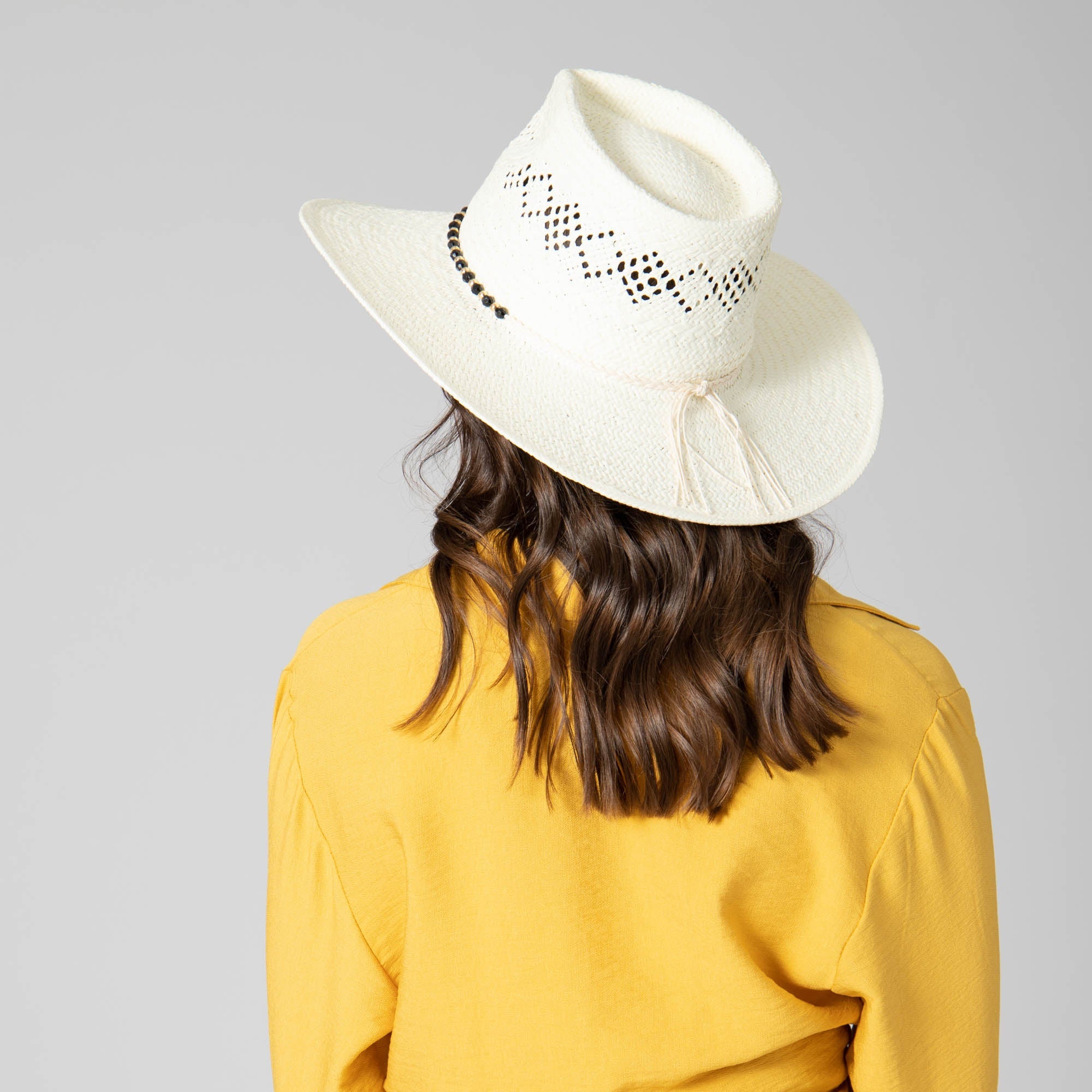 Anytime - Woven Paper Fedora With Beaded Band 12 Anytime - Woven Paper Fedora With Beaded Band