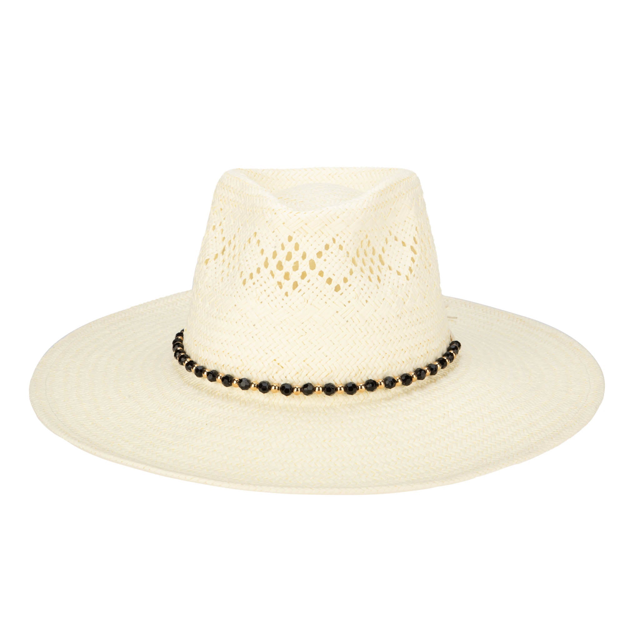 Anytime - Woven Paper Fedora With Beaded Band 3 Anytime - Woven Paper Fedora With Beaded Band
