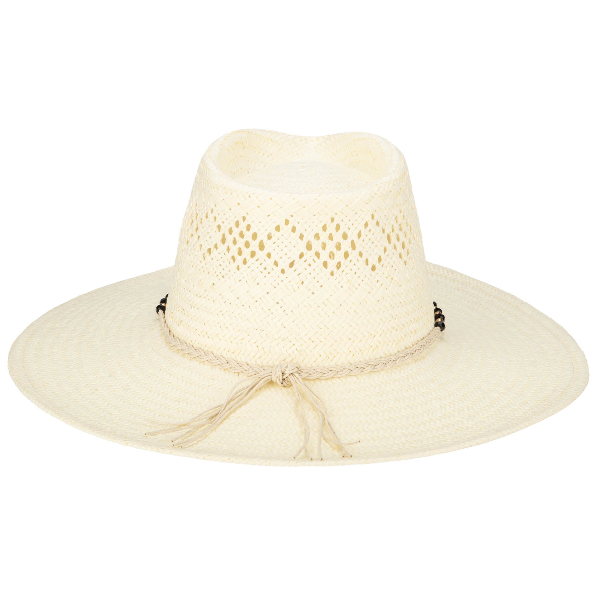 Anytime - Woven Paper Fedora With Beaded Band 4 Anytime - Woven Paper Fedora With Beaded Band