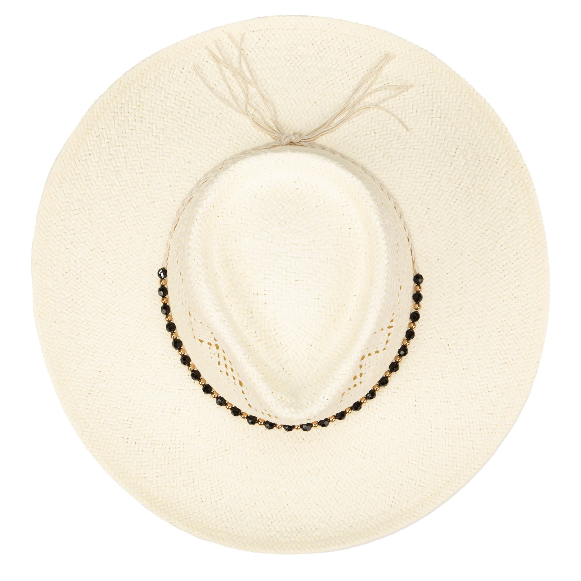 Anytime - Woven Paper Fedora With Beaded Band 6 Anytime - Woven Paper Fedora With Beaded Band
