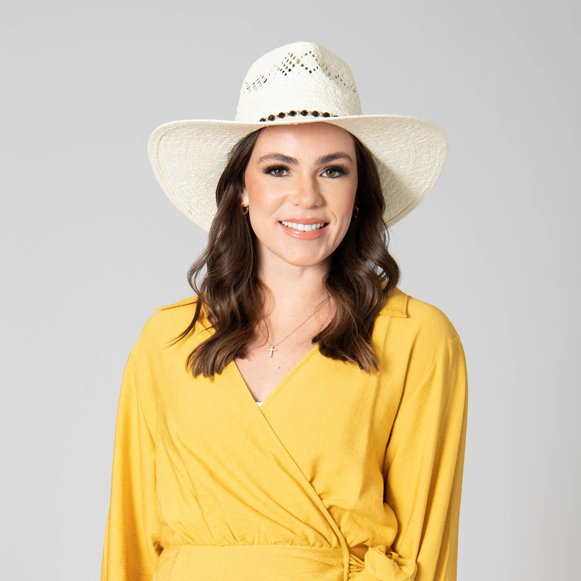 Anytime - Woven Paper Fedora With Beaded Band 8 Anytime - Woven Paper Fedora With Beaded Band