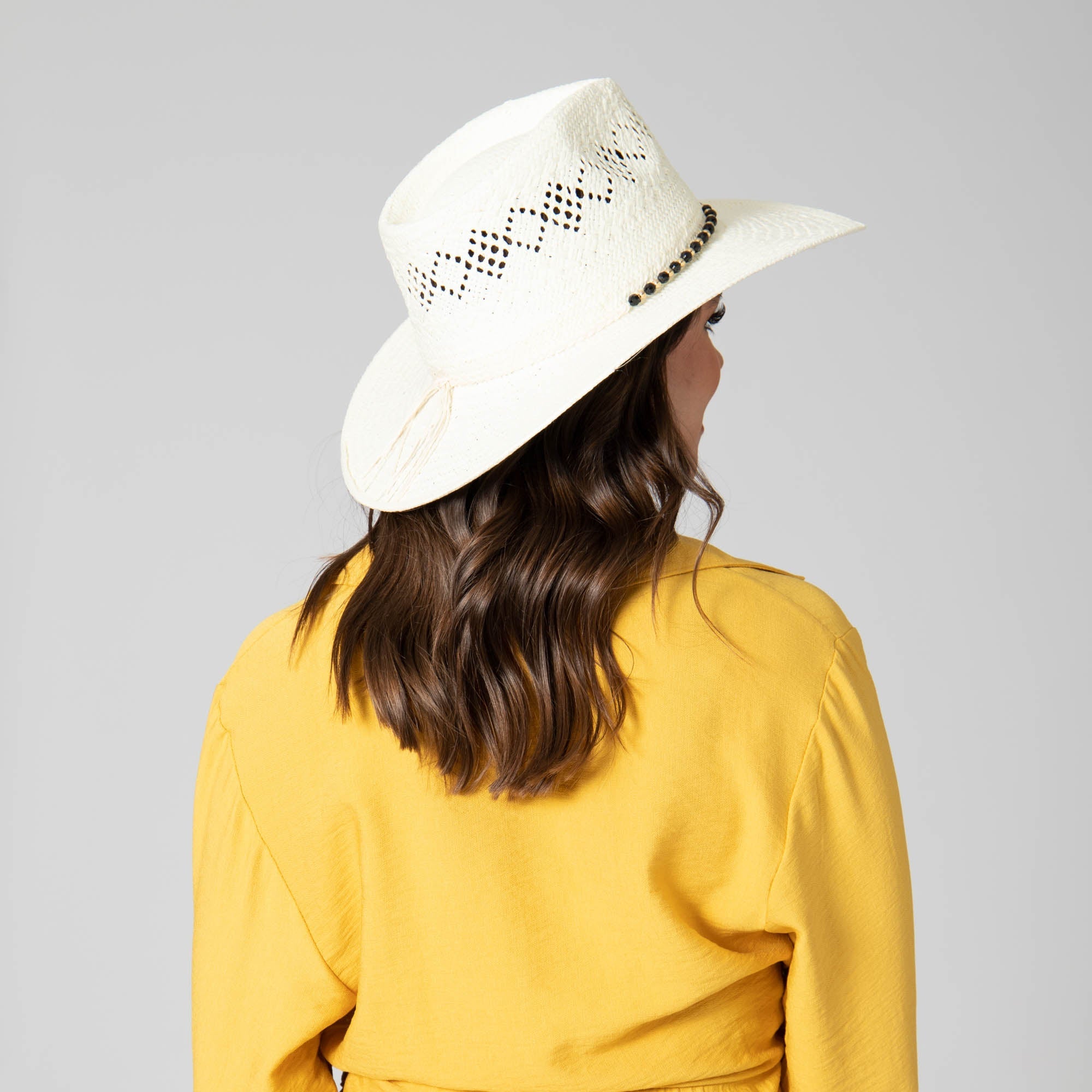 Anytime - Woven Paper Fedora With Beaded Band 10 Anytime - Woven Paper Fedora With Beaded Band