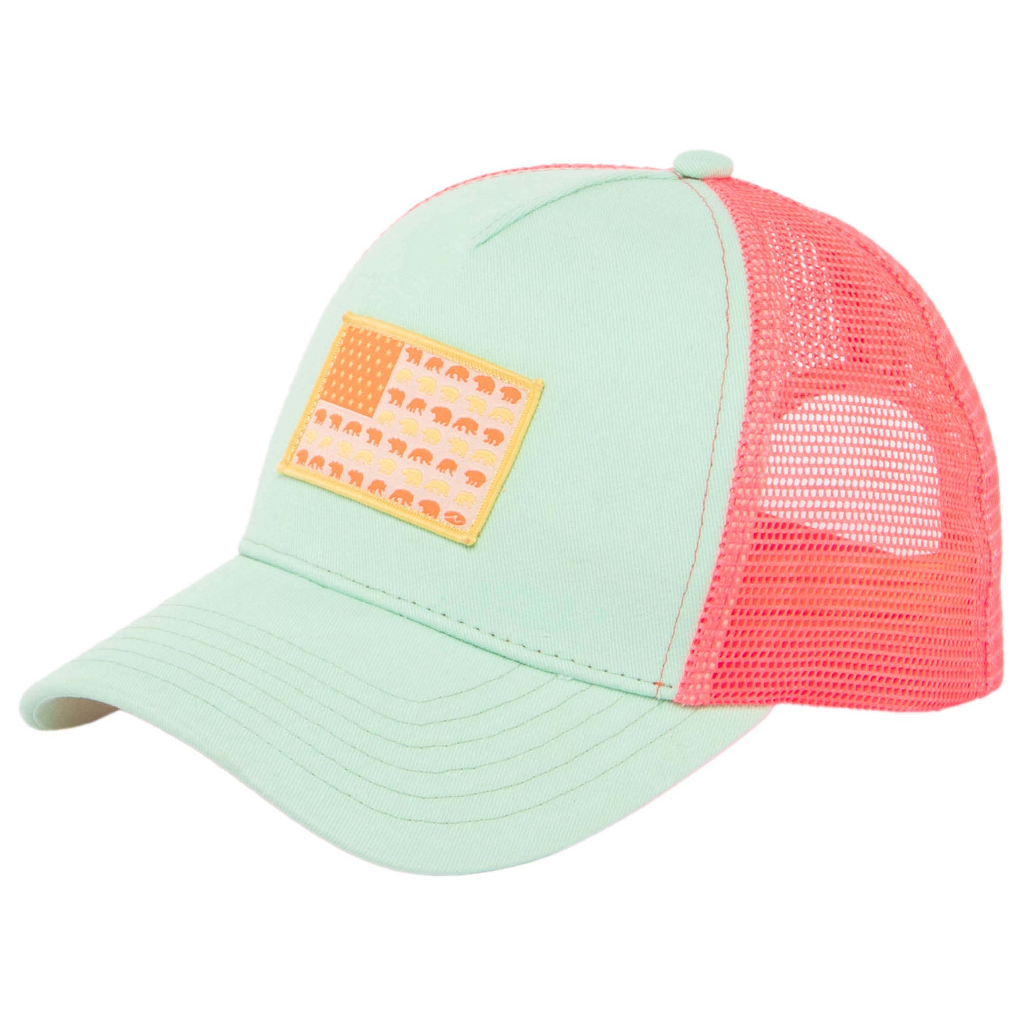 Cali Bear Flag - Kids 5 Panel Snapback Trucker Hat