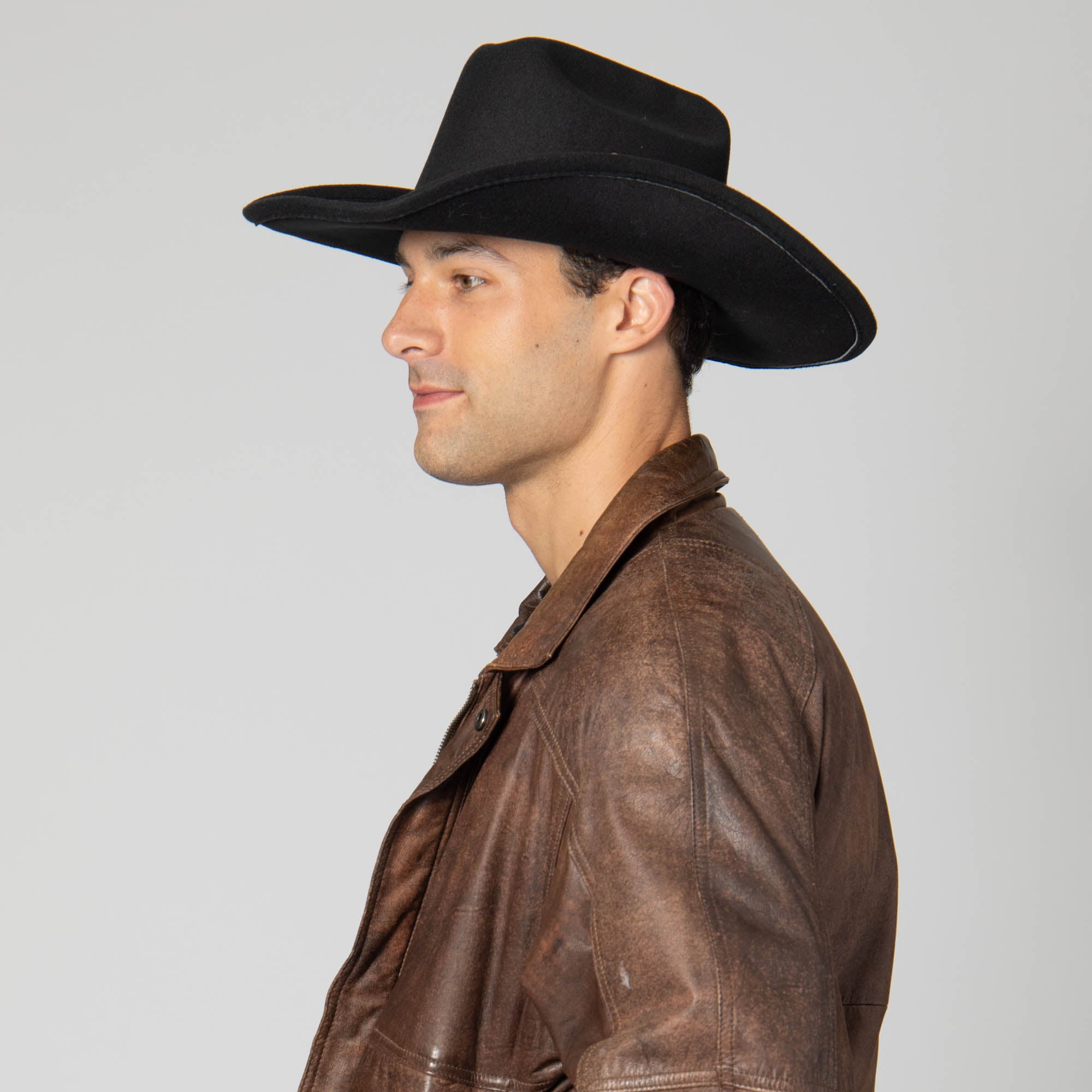 Dwight - Cattleman's Crease Cowboy with Leather Band and Brass Gromets 7 Dwight - Cattleman's Crease Cowboy with Leather Band and Brass Gromets