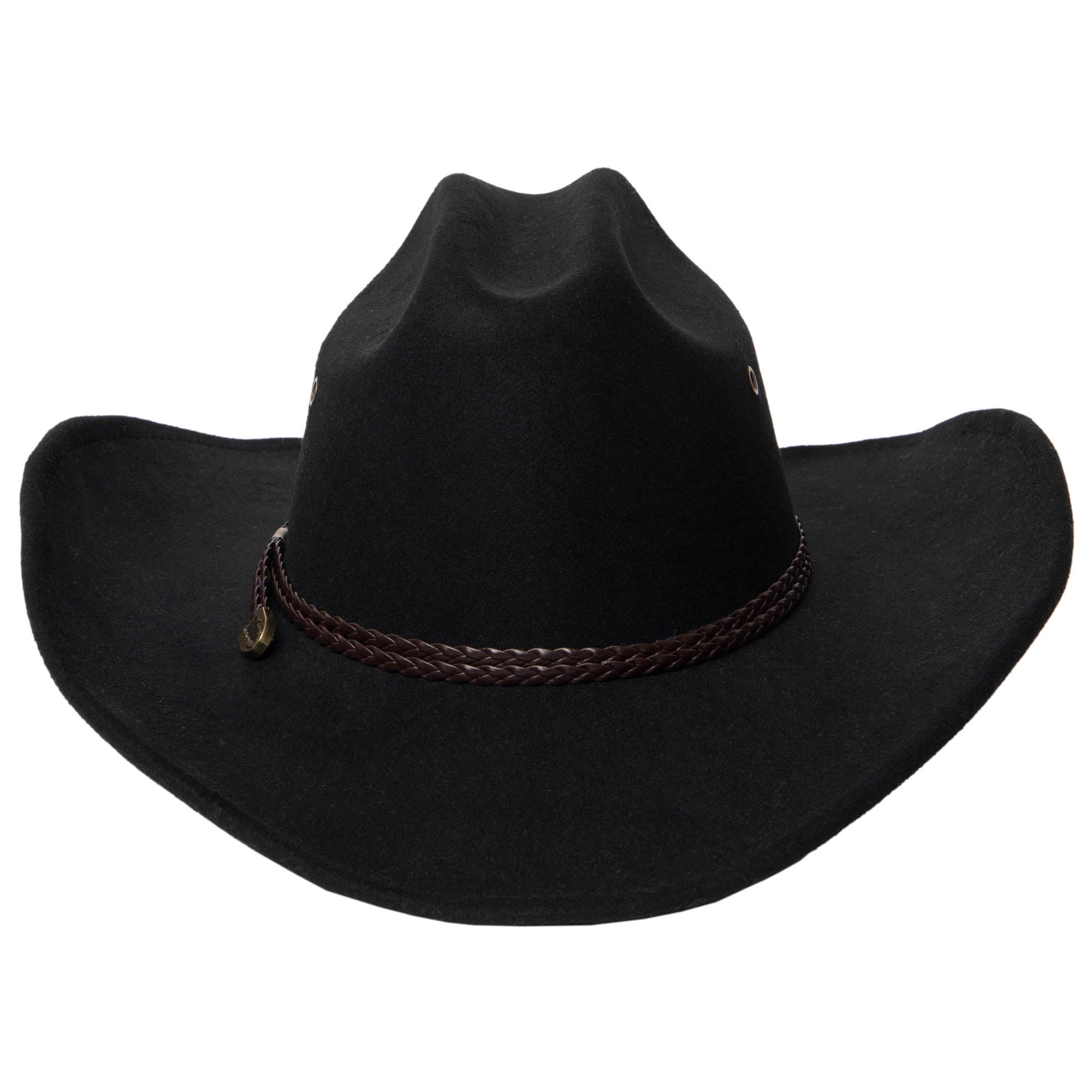 Dwight - Cattleman's Crease Cowboy with Leather Band and Brass Gromets 10 Dwight - Cattleman's Crease Cowboy with Leather Band and Brass Gromets