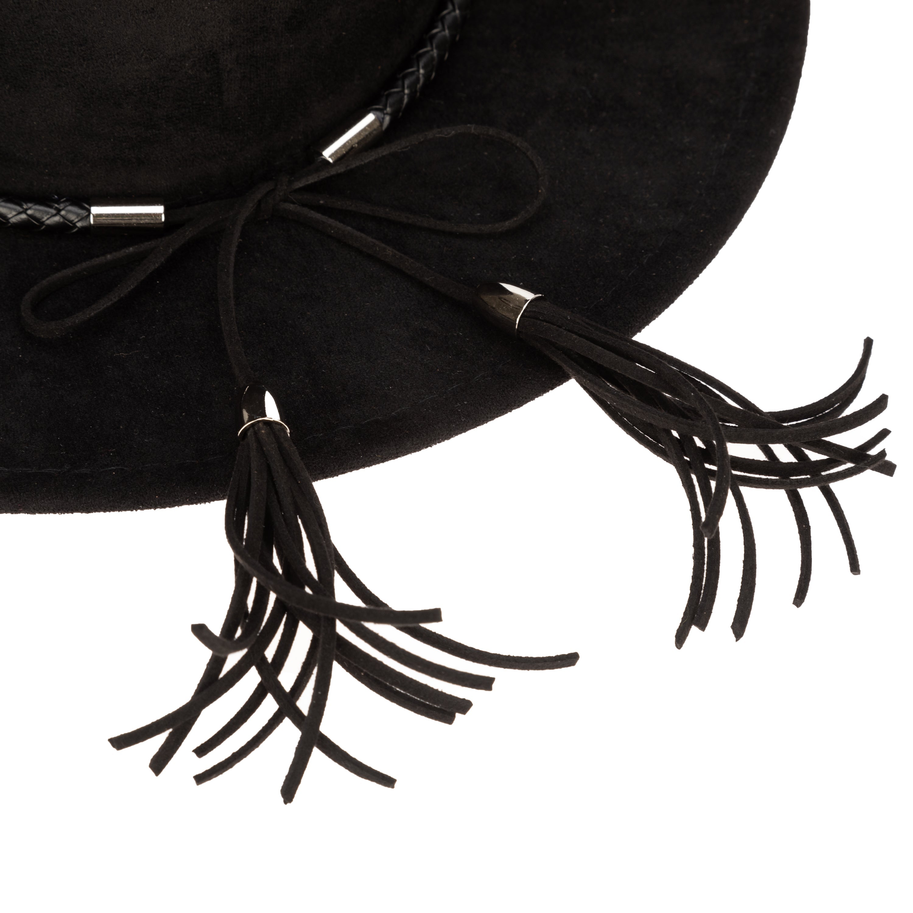 Faux Suede Fedora With Tassel Back Bow 11 Faux Suede Fedora With Tassel Back Bow