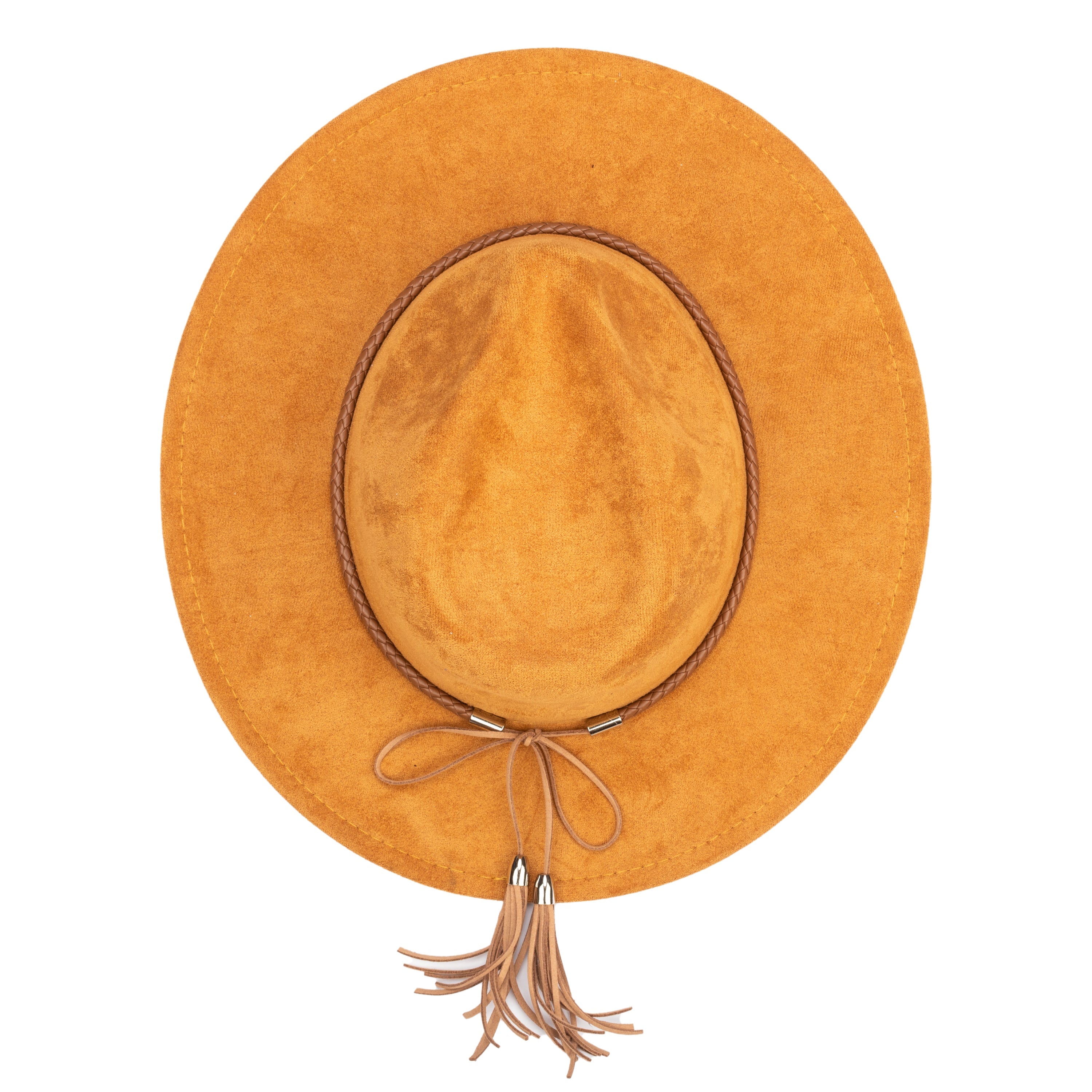 Faux Suede Fedora With Tassel Back Bow 18 Faux Suede Fedora With Tassel Back Bow