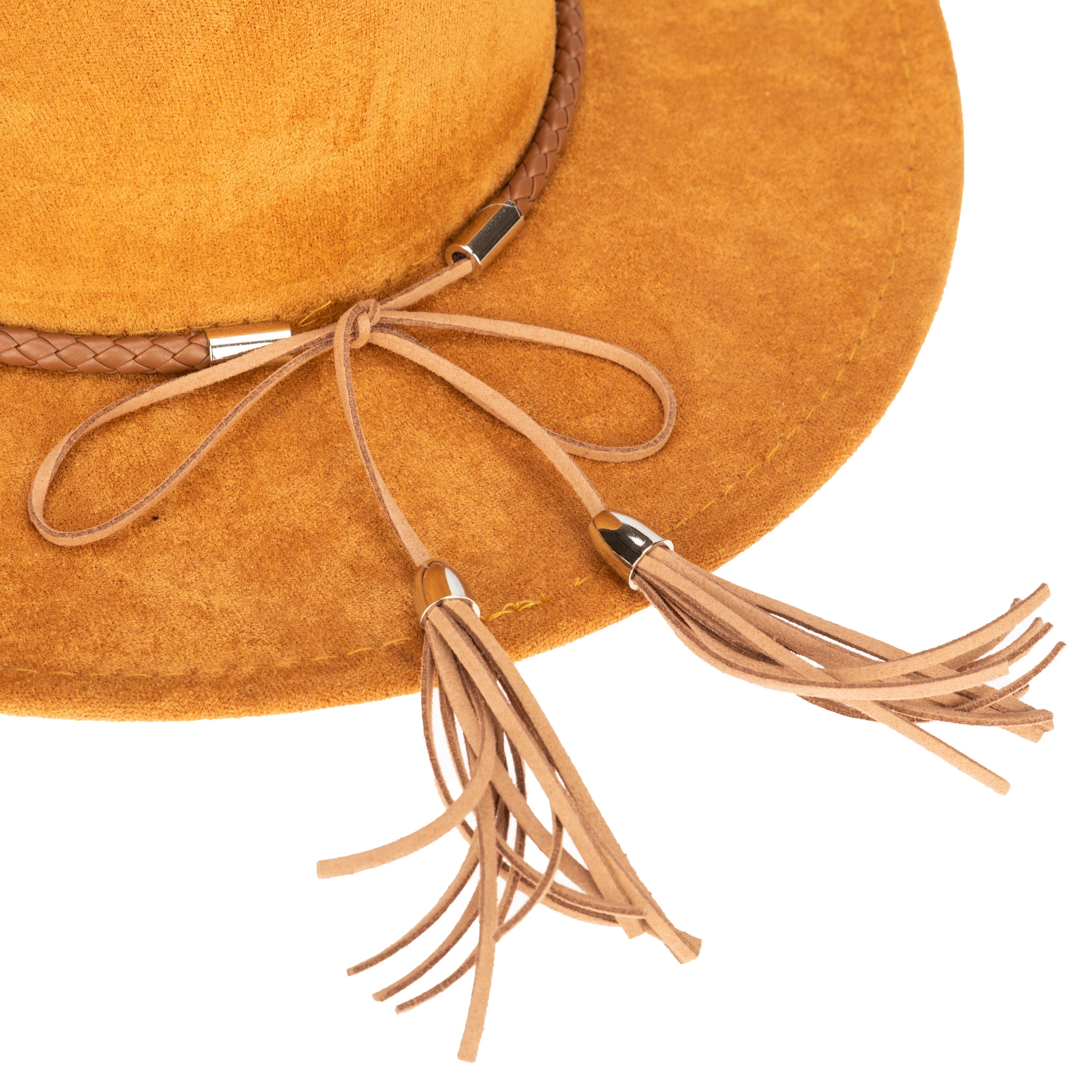 Faux Suede Fedora With Tassel Back Bow 20 Faux Suede Fedora With Tassel Back Bow