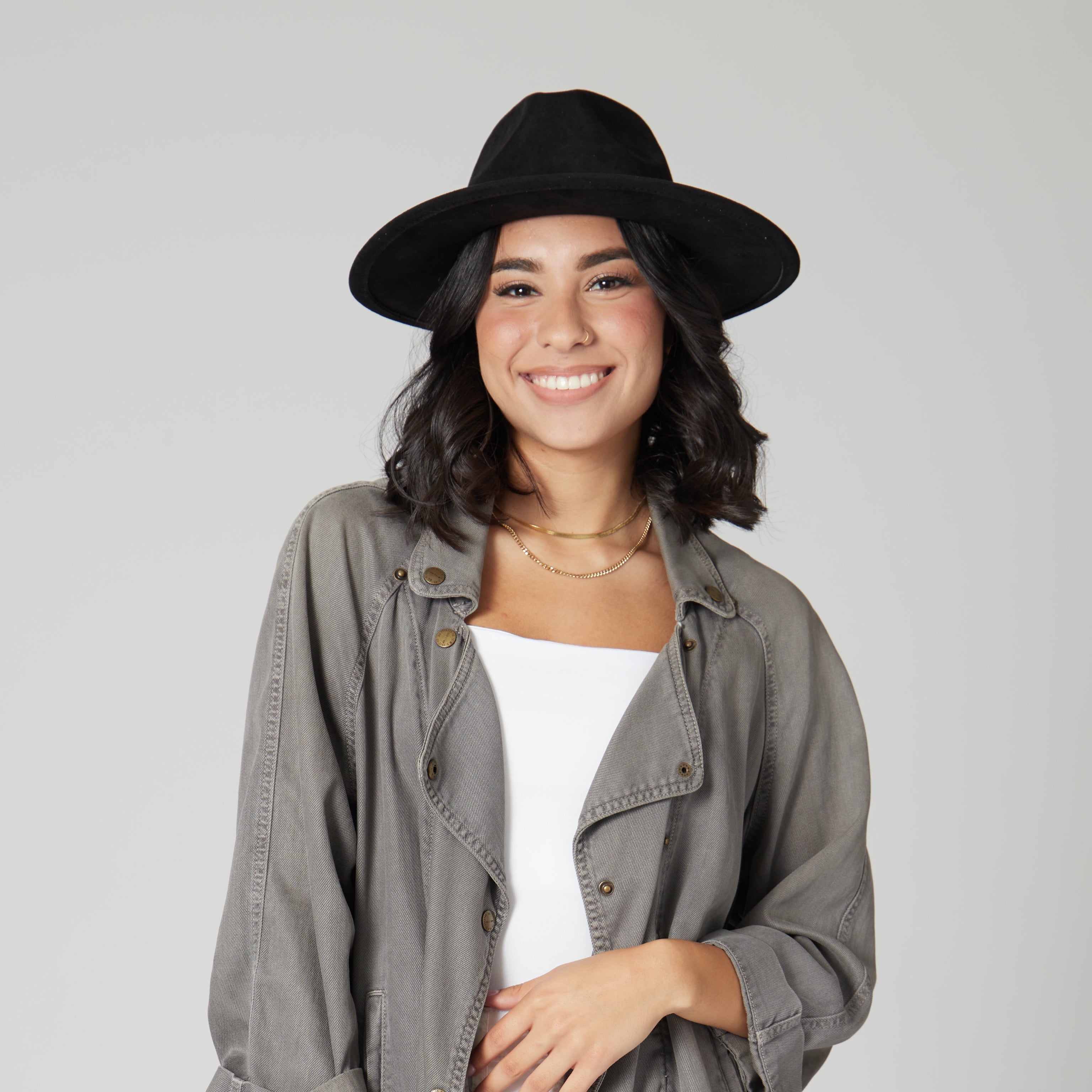 Faux Suede Fedora With Tassel Back Bow 3 Faux Suede Fedora With Tassel Back Bow
