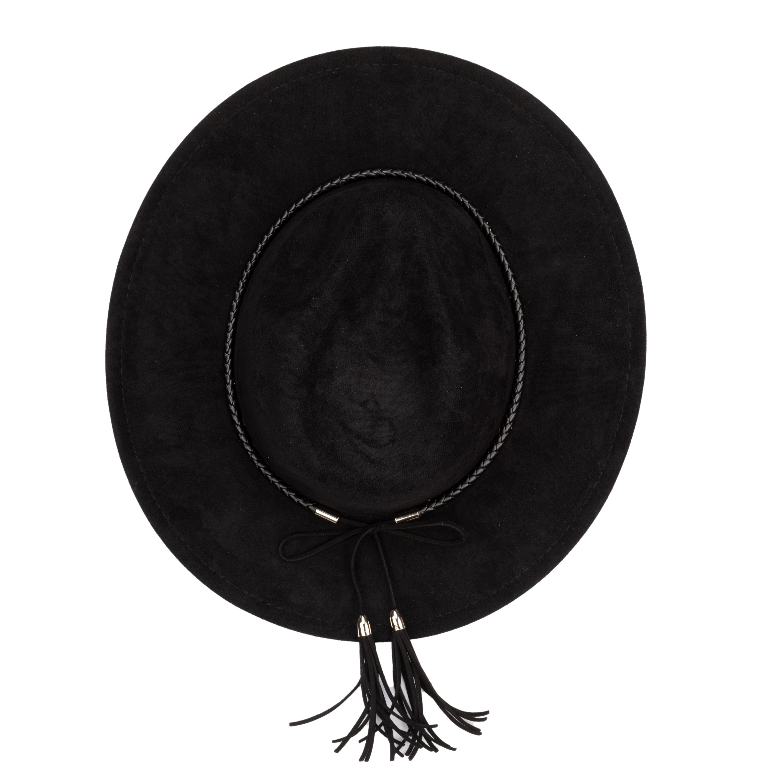Faux Suede Fedora With Tassel Back Bow 8 Faux Suede Fedora With Tassel Back Bow