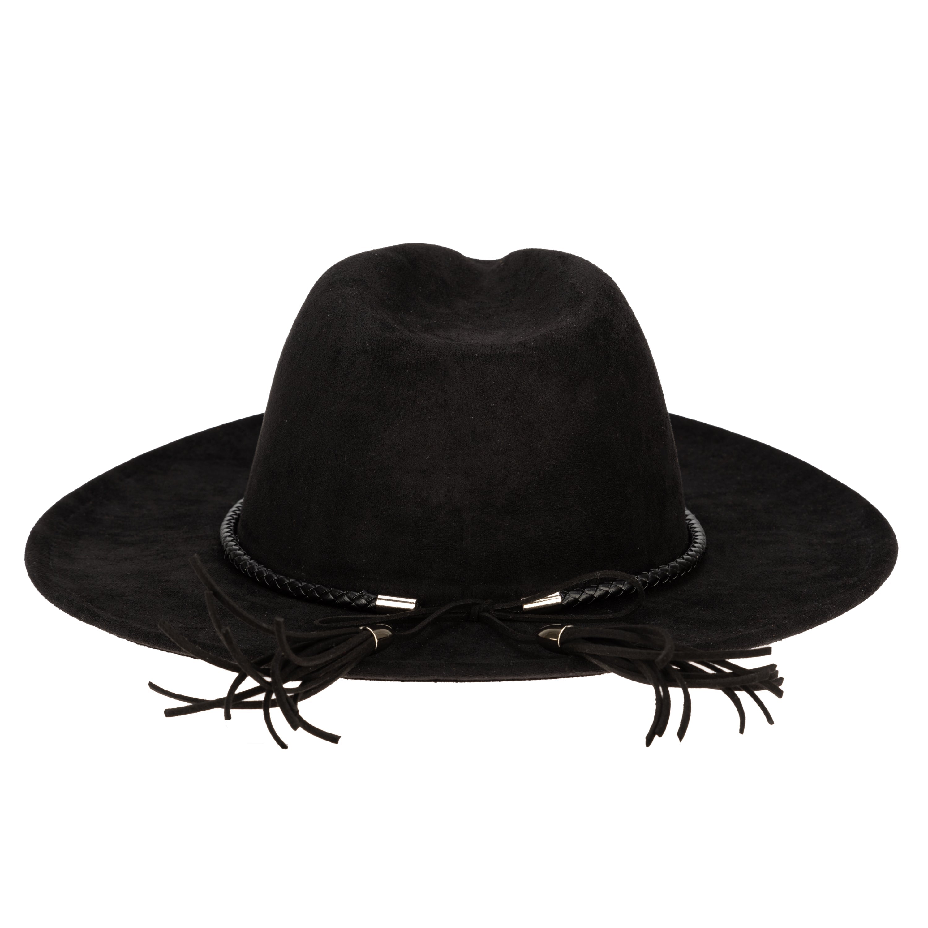 Faux Suede Fedora With Tassel Back Bow 10 Faux Suede Fedora With Tassel Back Bow