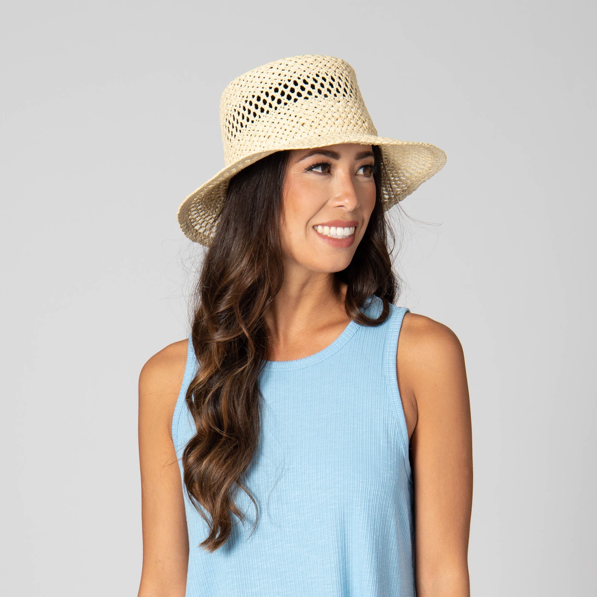 In the Clouds - Woven Paper Bucket Hat with Ventilation 15 In the Clouds - Woven Paper Bucket Hat with Ventilation