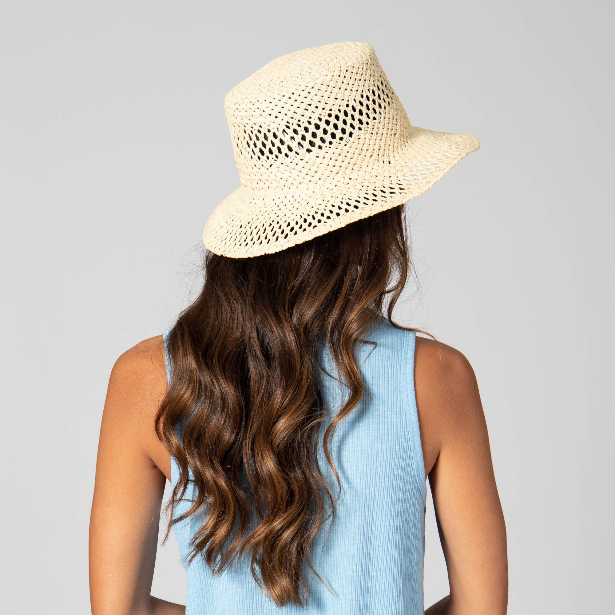 In the Clouds - Woven Paper Bucket Hat with Ventilation 18 In the Clouds - Woven Paper Bucket Hat with Ventilation