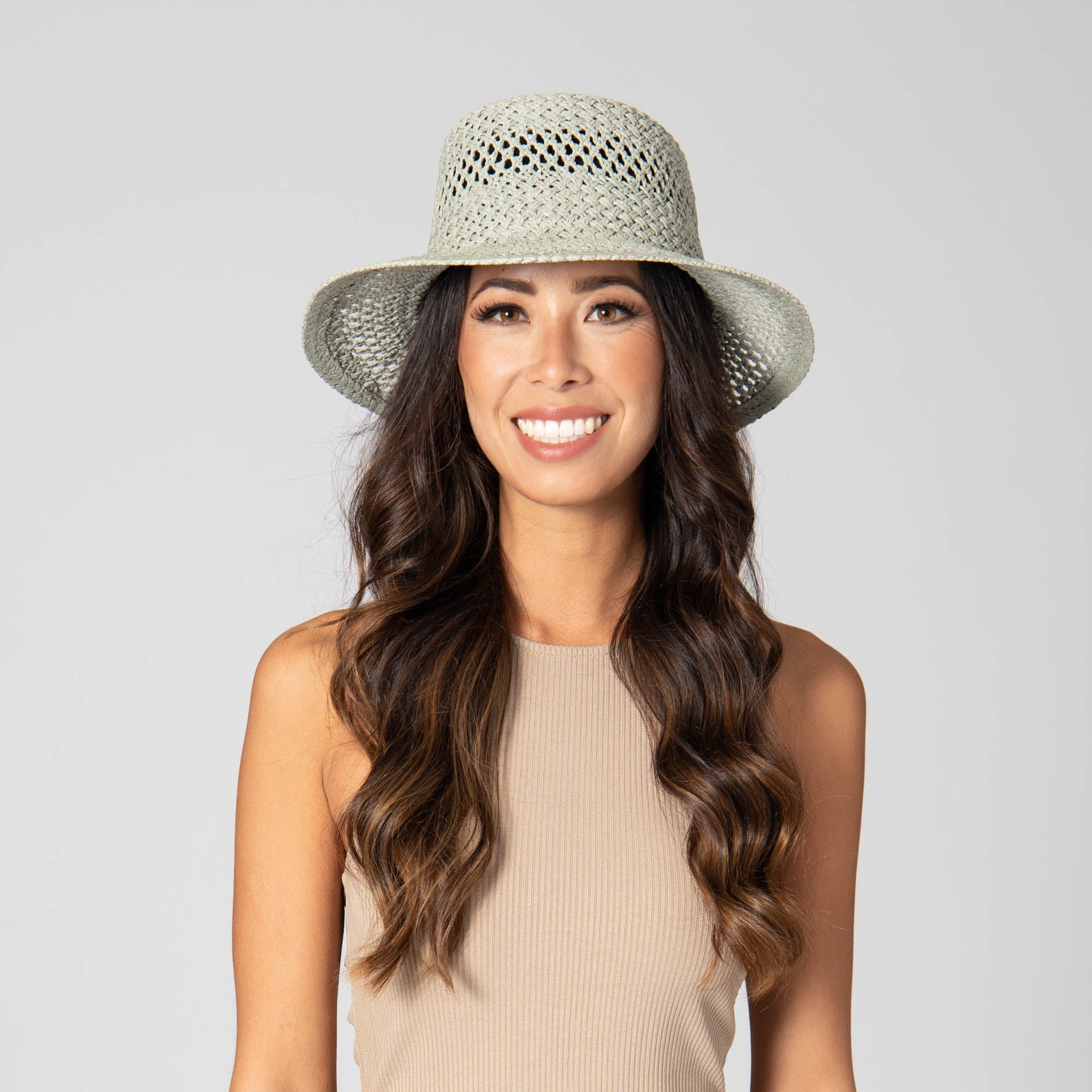In the Clouds - Woven Paper Bucket Hat with Ventilation 23 In the Clouds - Woven Paper Bucket Hat with Ventilation
