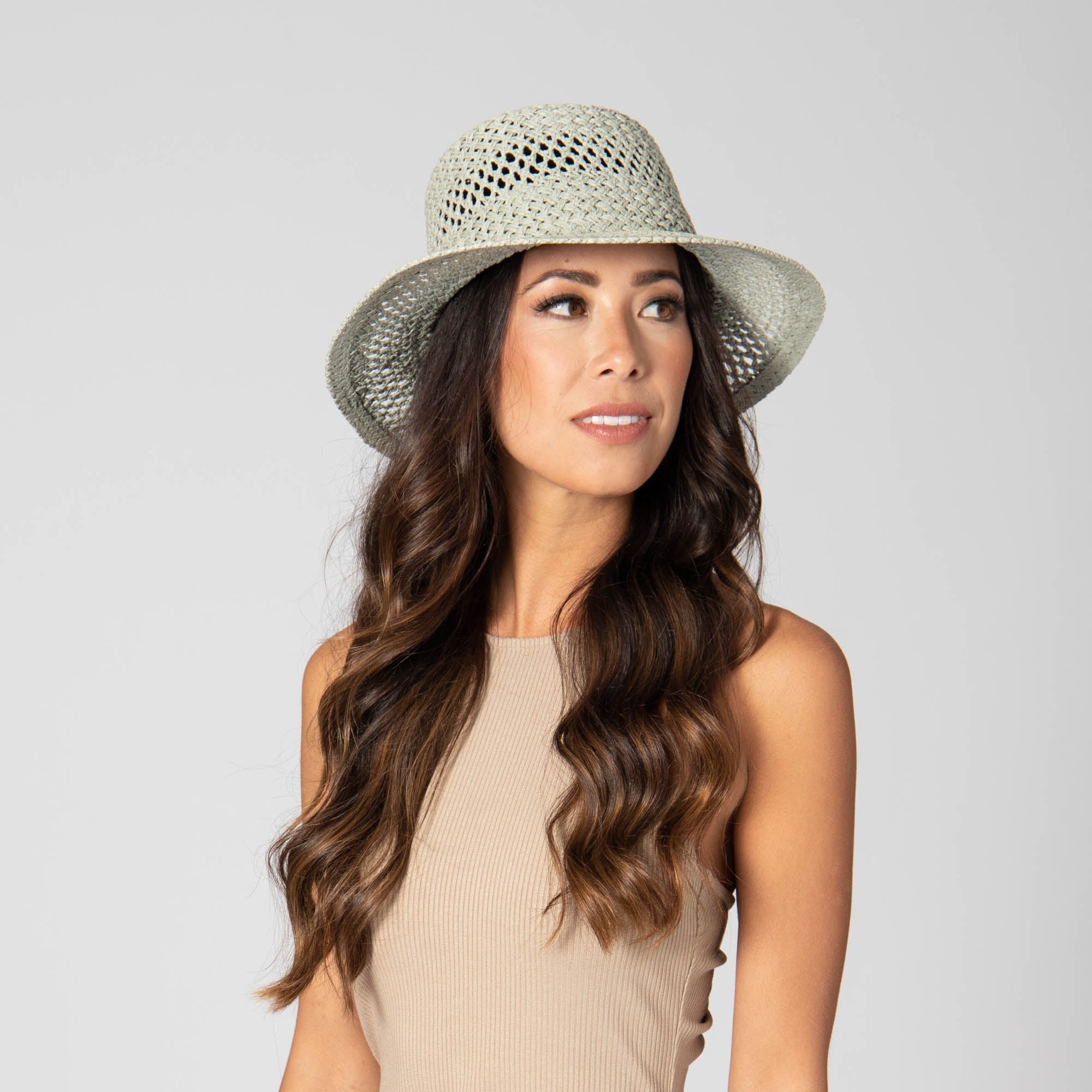 In the Clouds - Woven Paper Bucket Hat with Ventilation 24 In the Clouds - Woven Paper Bucket Hat with Ventilation