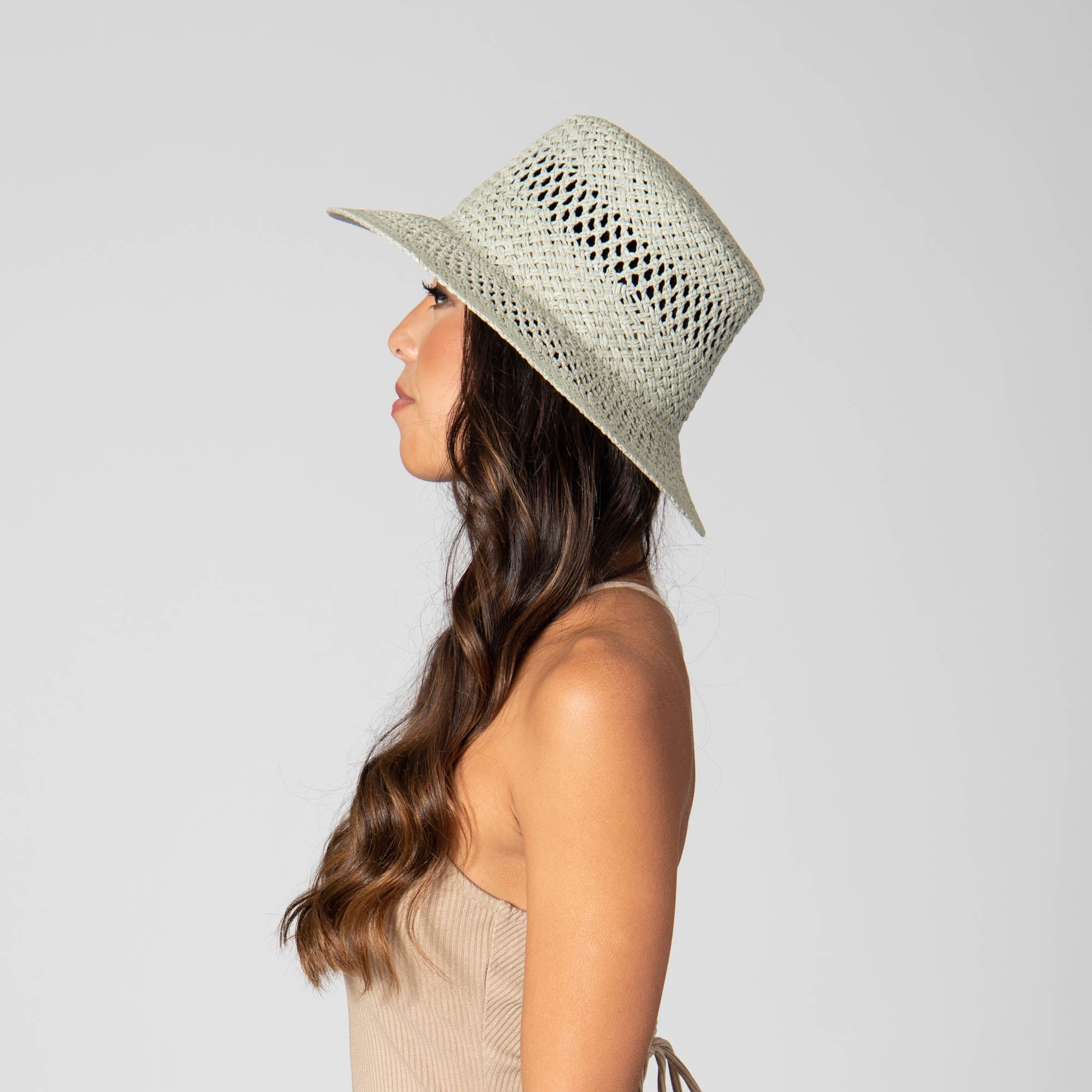 In the Clouds - Woven Paper Bucket Hat with Ventilation 25 In the Clouds - Woven Paper Bucket Hat with Ventilation