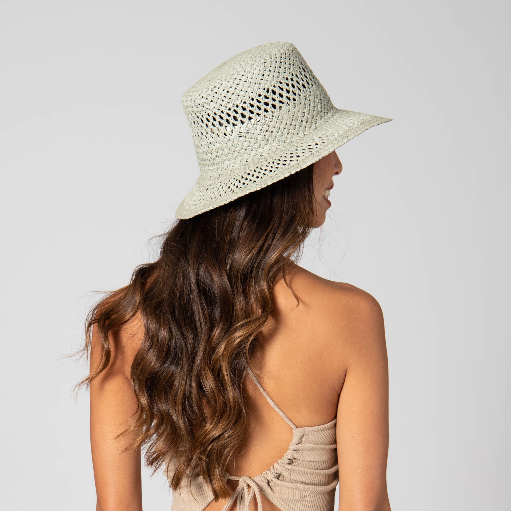 In the Clouds - Woven Paper Bucket Hat with Ventilation 26 In the Clouds - Woven Paper Bucket Hat with Ventilation
