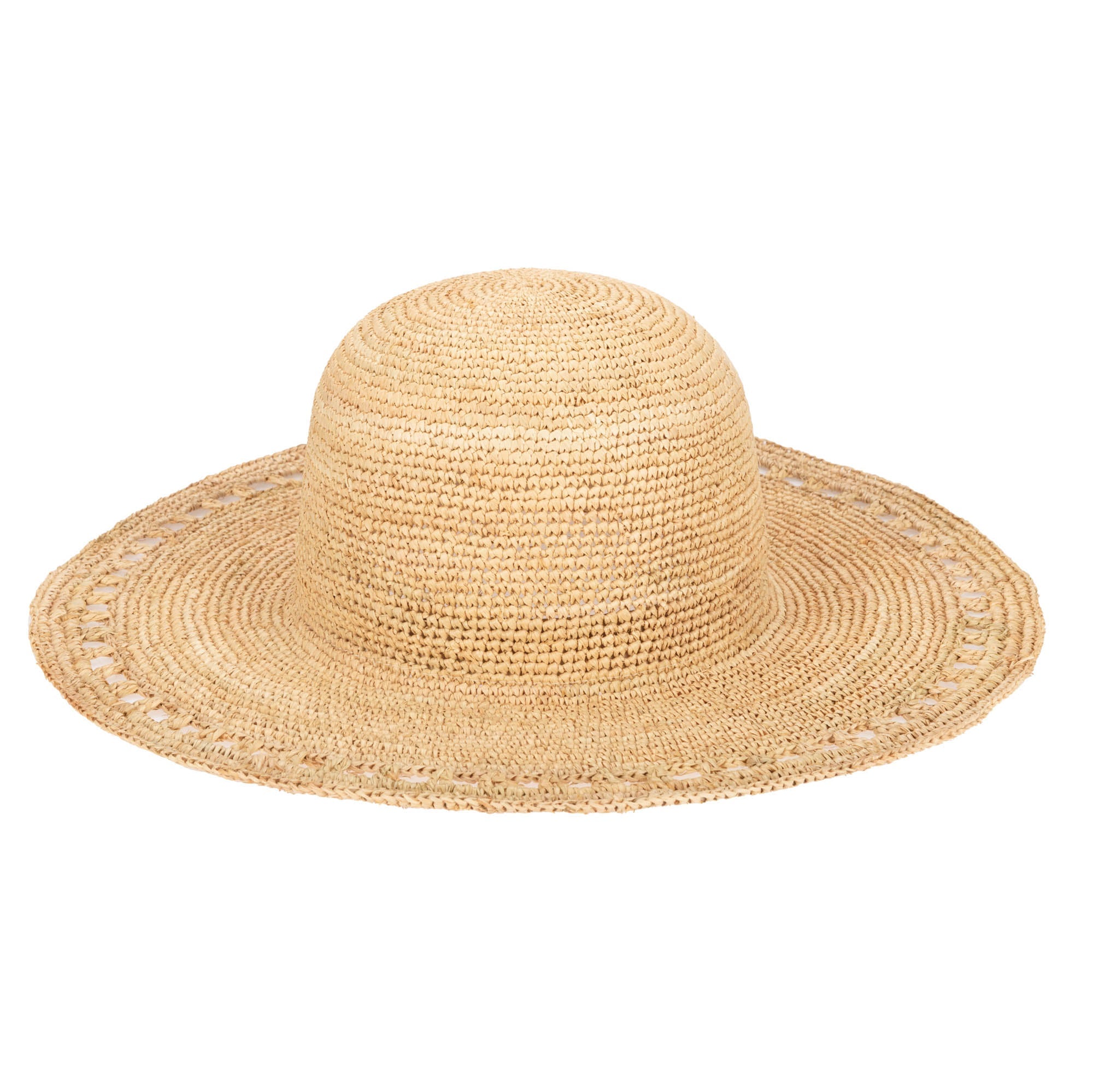 Isla -  Women's Raffia Round Crown Floppy